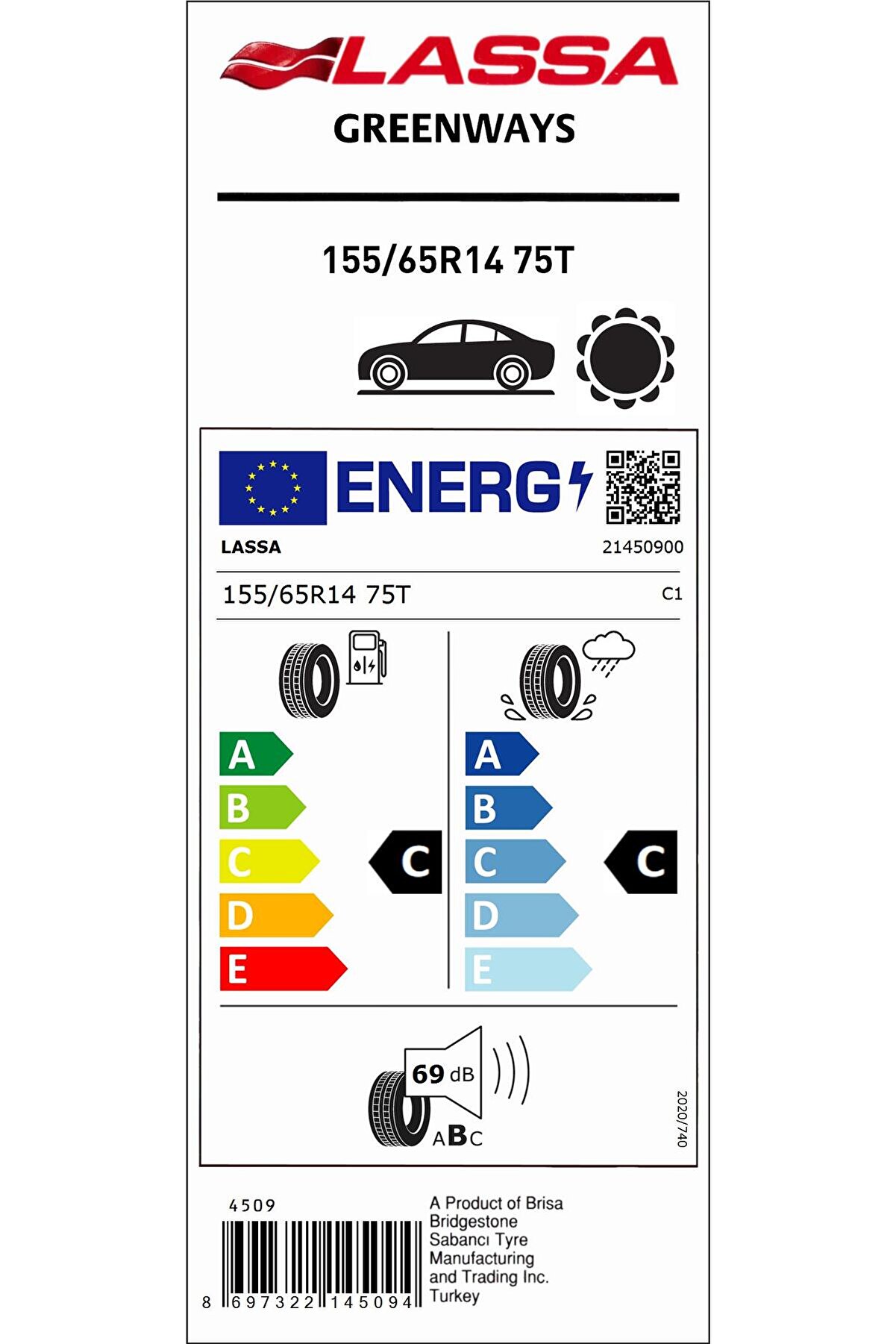 155/65R14 75T GREENWAYS OTO YAZ LASTİĞİ (ÜRETİM YILI392023)