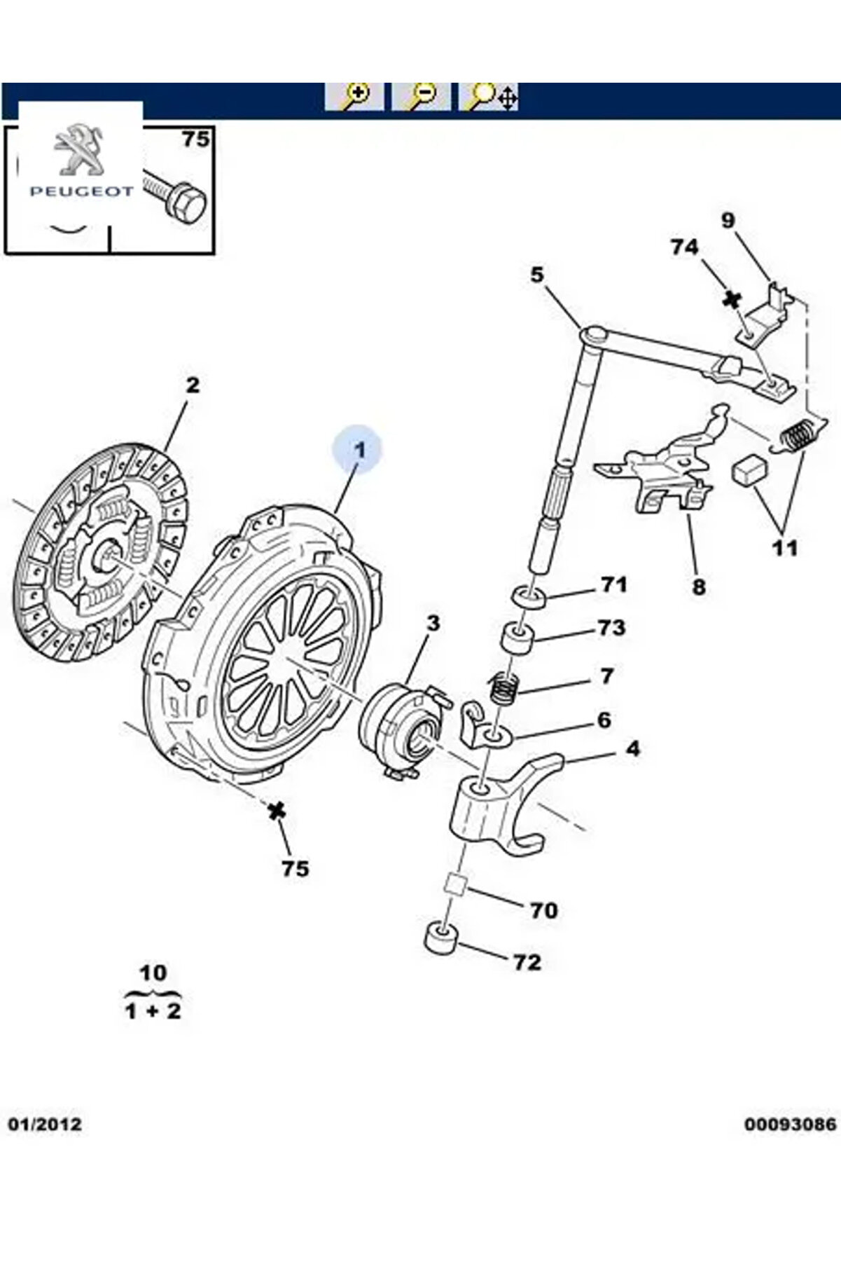 Debriyaj Baskisi 1.0 107-c1 1608422380 PEUGEOT, CITROEN 1608422380