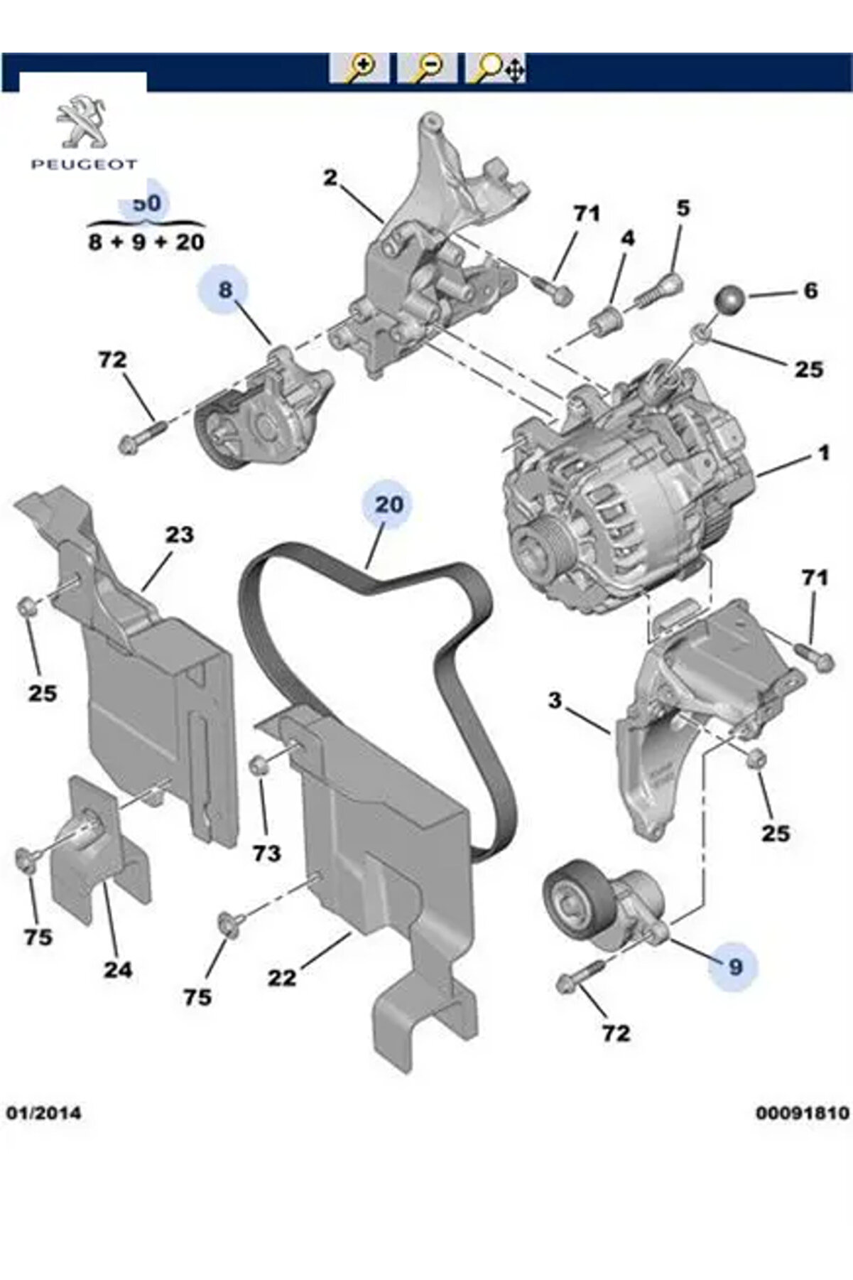 Alternatör Kiti 207-308-5008-focus 1.6hdi Dv6c/e5