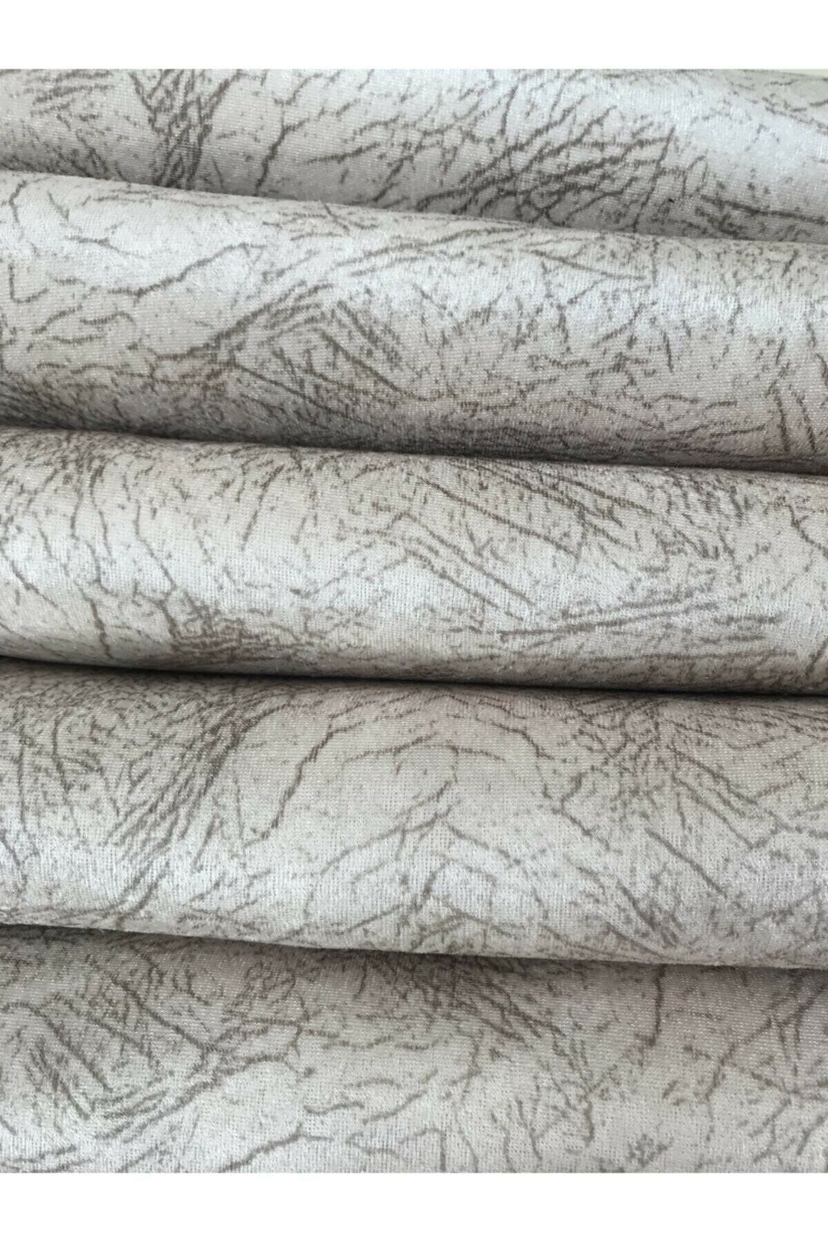 Selçuklu Tekstil Krem Kahverengi Damar Desenli Koltuk Örtüsü
