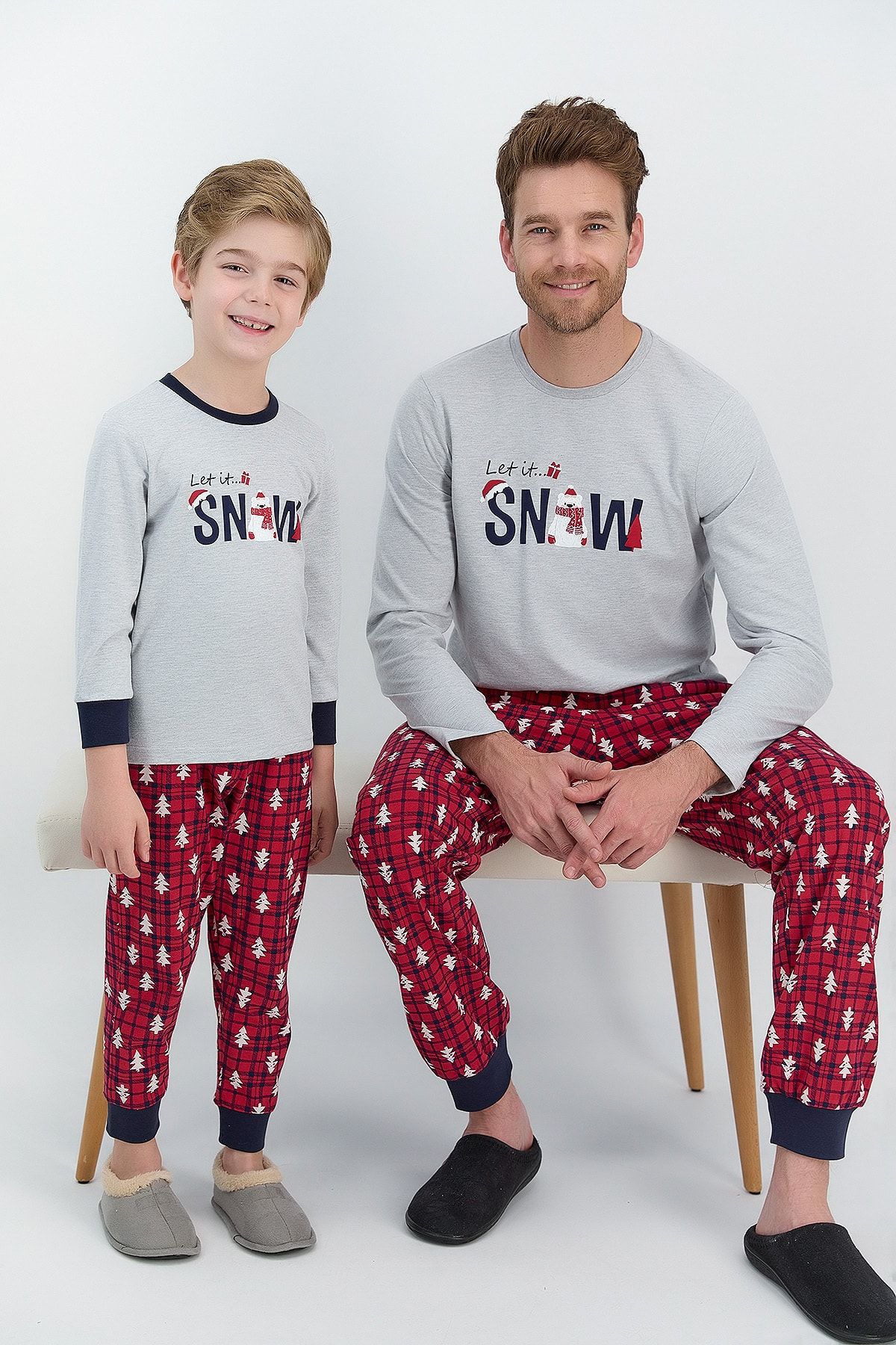 Rolypoly Erkek Uzun Kol Snow Baskılı Pijama Takımı (baba Oğul Takım Yapılabilir Fiyatlar Farklıdır)