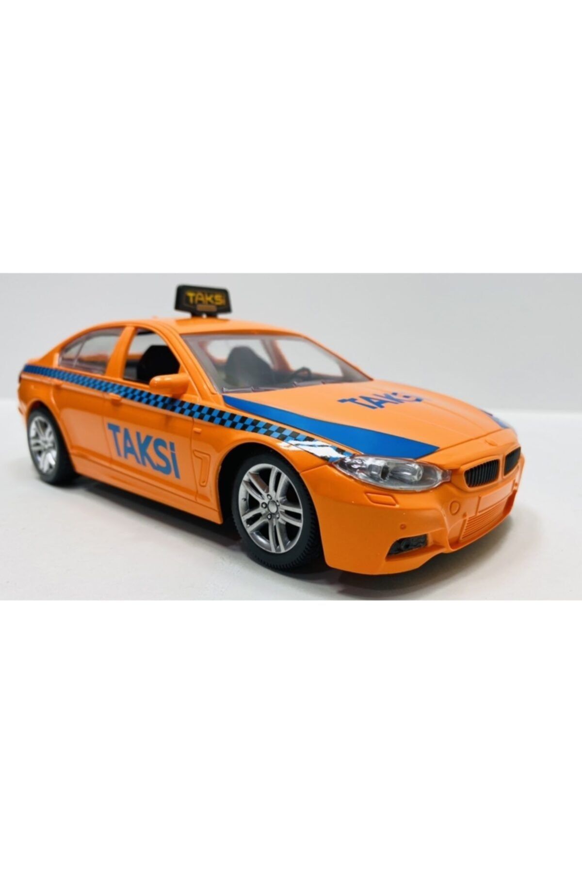 toysandmore Bmw 5.20 Model Uzaktan Kumandalı Pilli Full Fonksiyon Araba Oyuncak Turuncu Taksi
