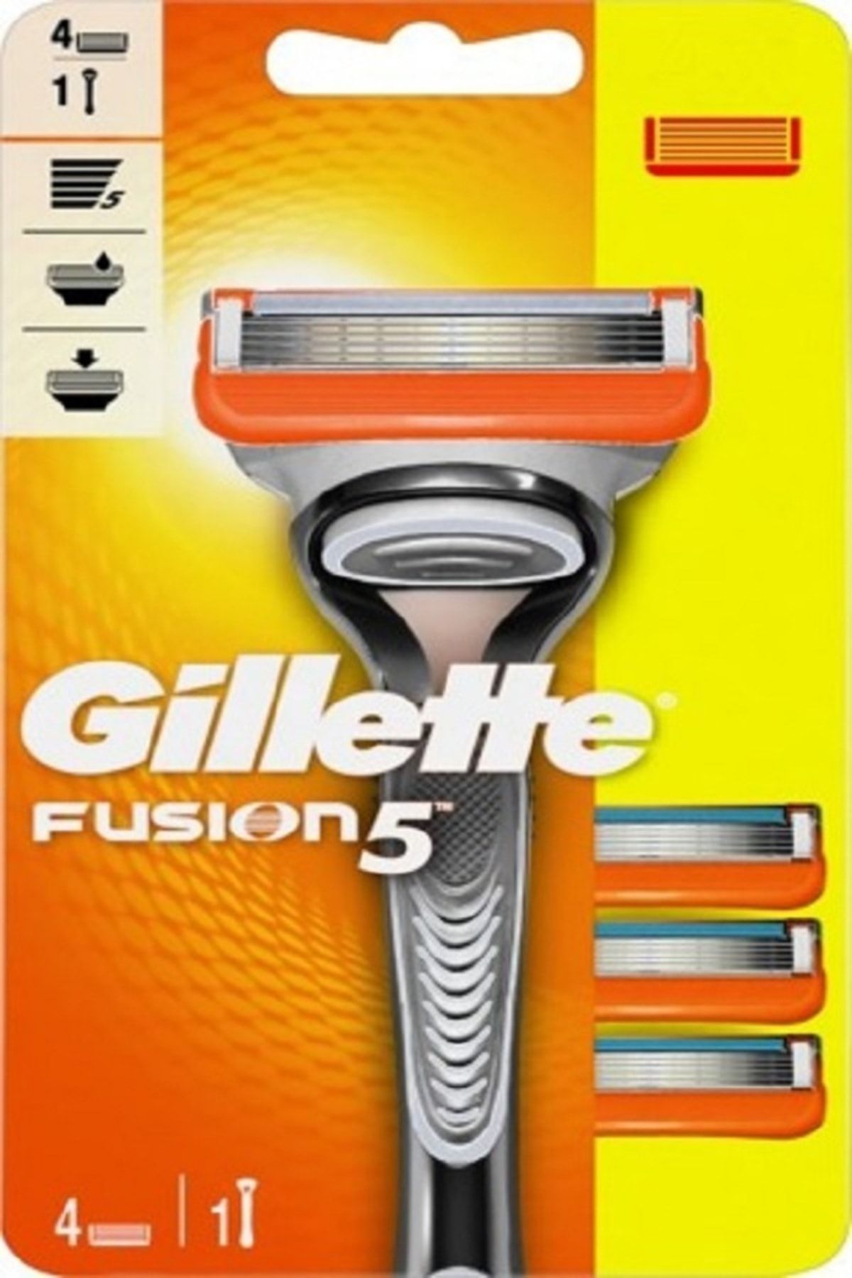 Gillette Fusion 5 Tıraş Makinesi + 4 Yedek Bıçak