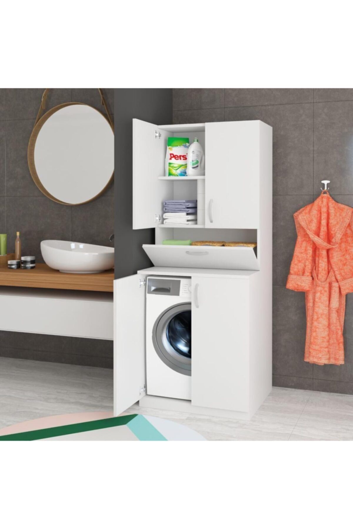 EraHome Çamaşır Makinesi Koruma Banyo Dolabı