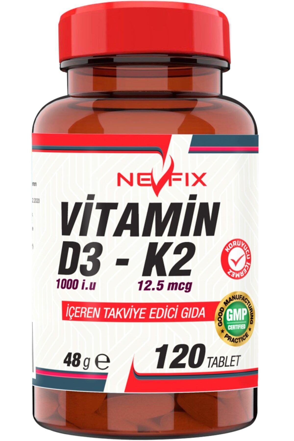 Nevfix Vitamin D3 K2 120 Tablet D3 1000 Iu K2 12.5 Mcg