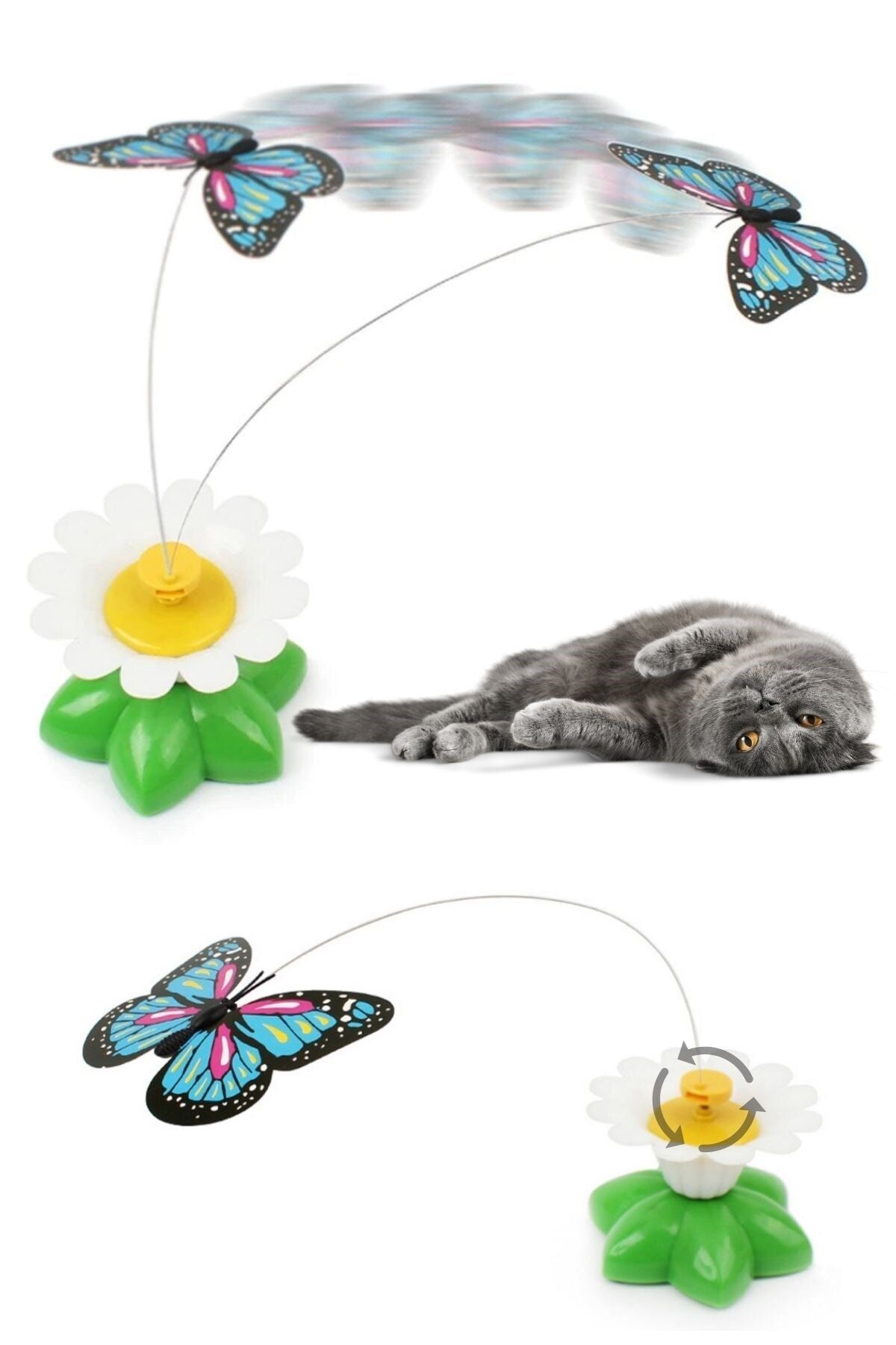 Buffer Hareketli Dönen Kelebek - Kedi Oyuncağı ( Pille Çalışır)
