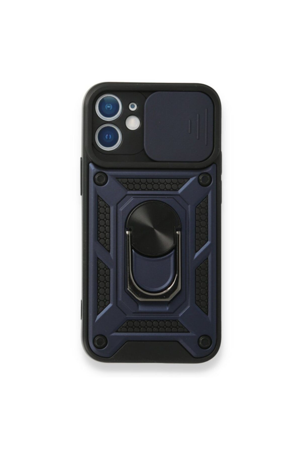 Apple Iphone 12 Mini Kılıf Kamera Sürgülü Ultra Üstün Korumalı Zırhlı Standlı Lüx Kapak