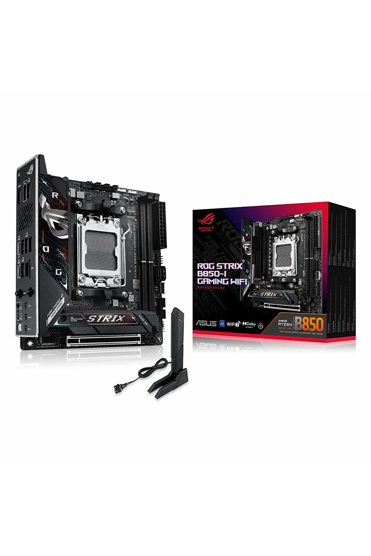 ROG Strix B850-I Gaming WiFi DDR5 (8400MHz)OC M.2 HDMI/USB-C PCIe 5.0 AM5 mITX Anakart