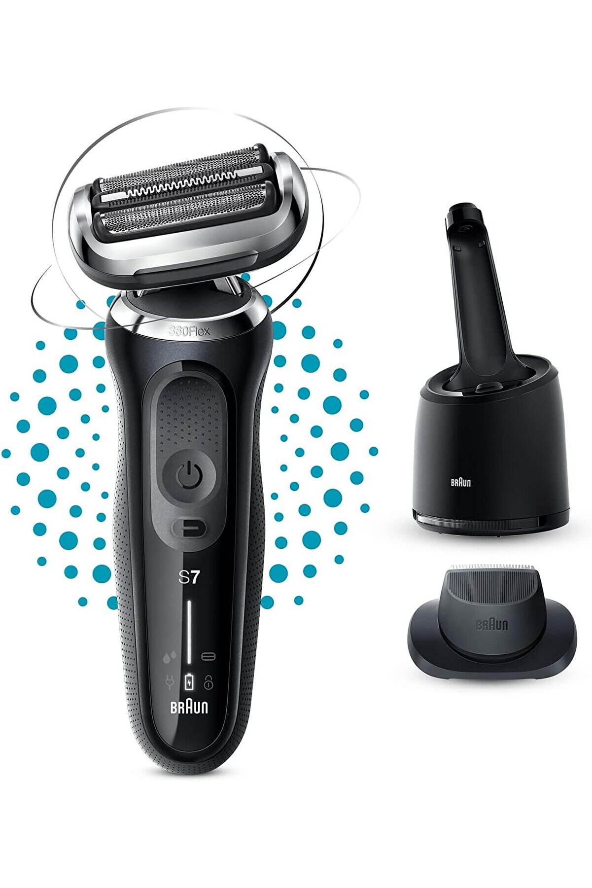 Braun Yeni Seri 7 N7200cc Kablosuz Tıraş Makinesi, SmartCare, AutoSense, 360° Flex, Islak _131 Kuru