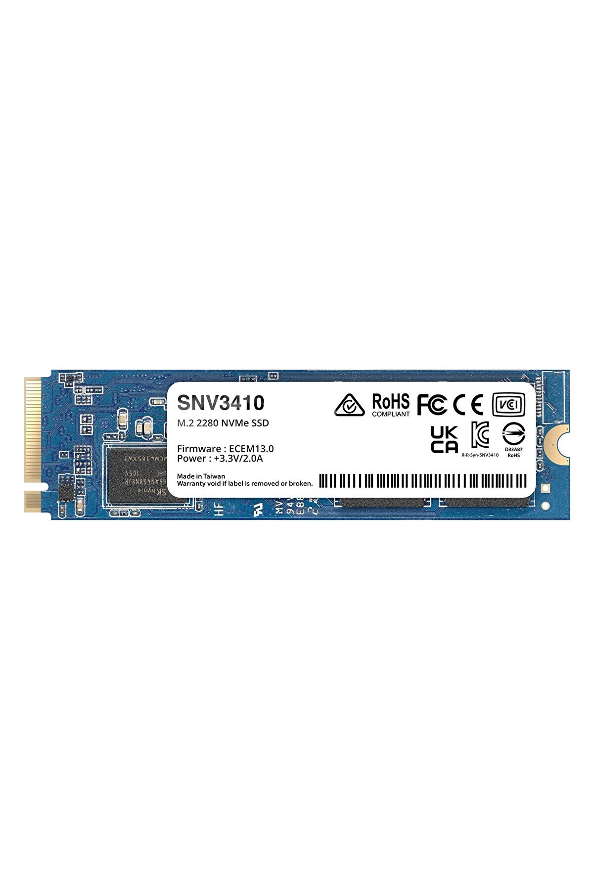 Enterprise SNV3410-800G 800GB (3000/750MB/s) M.2 2280 PCIe 3.0 NVMe SSD