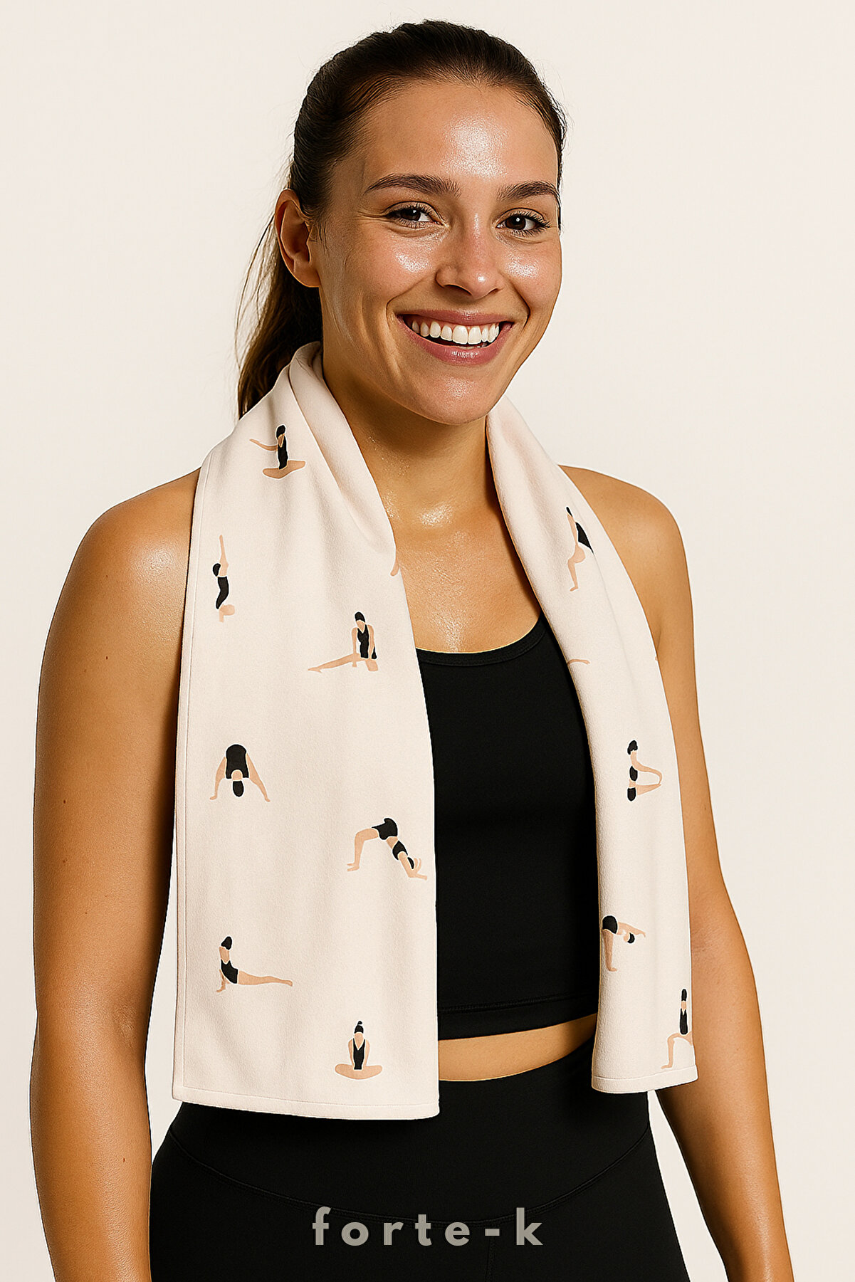 Fortek Home Dijital Baskılı Sporcu Havlusu - 50x100 cm - Fitness Towel