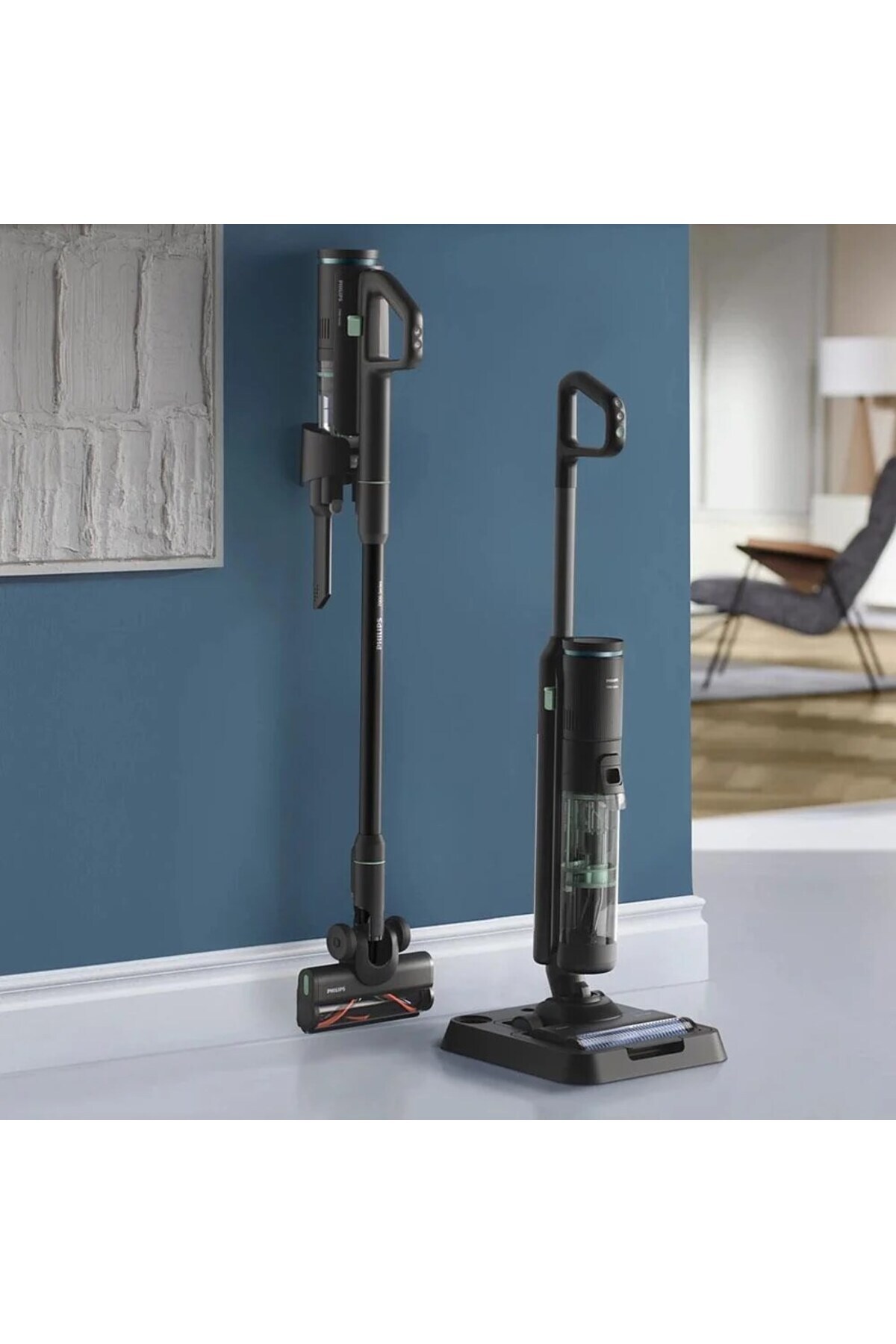 AquaTrio Premium 7000 Kablosuz Dikey Süpürge  3ü 1 Arada Süpürme ve Paspas