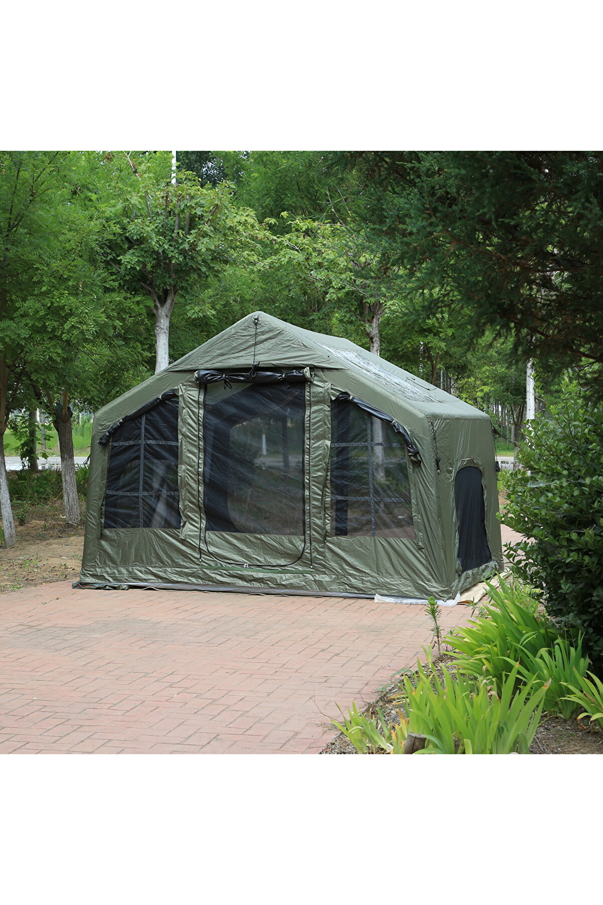 SHUFA Galaksi Serisi 8 m² Şişme Yeşil Kamp Çadırı –4 Mevsim – Geniş & Şeffaf Tavanlı