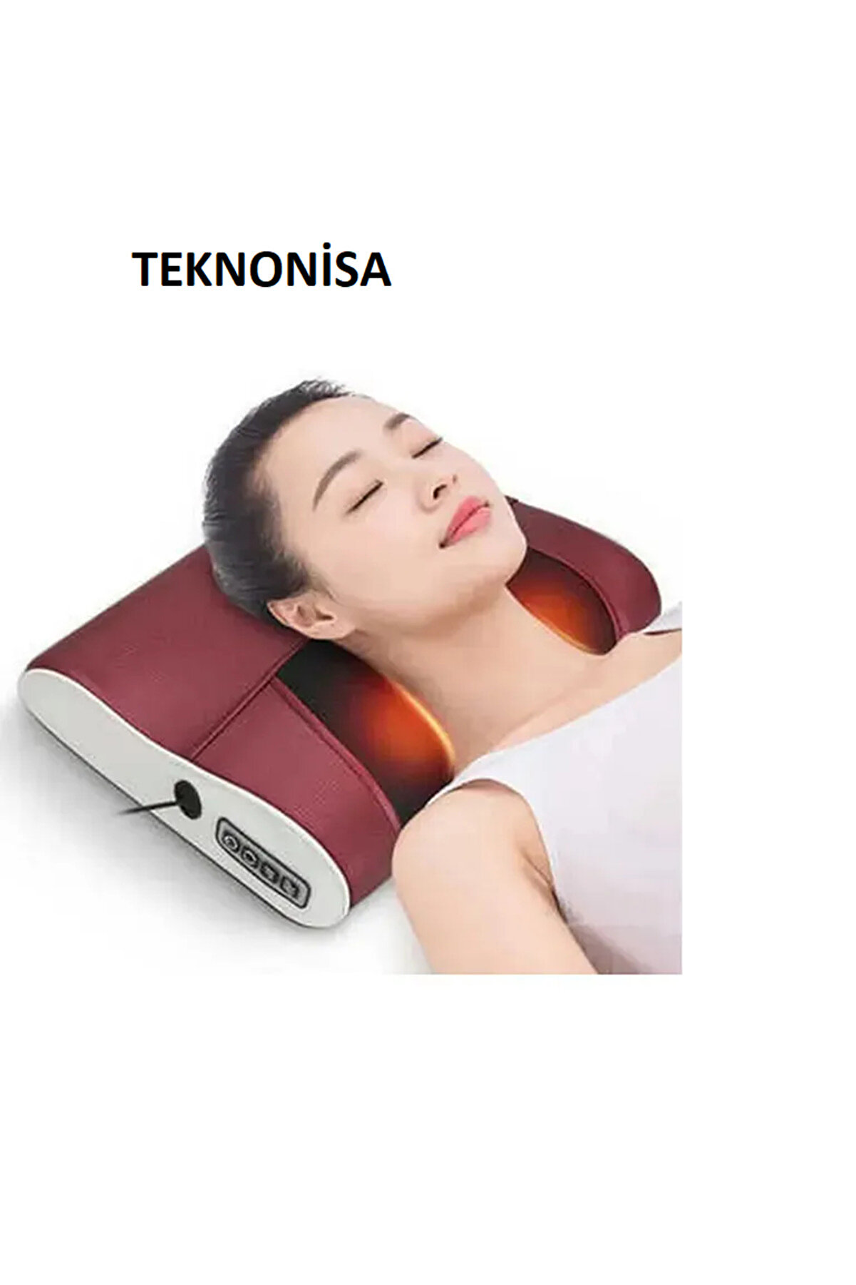 Teknonisa Isıtmalı Boyun Masaj Yastığı Bel Sırt Ovmalı Elektrikli
