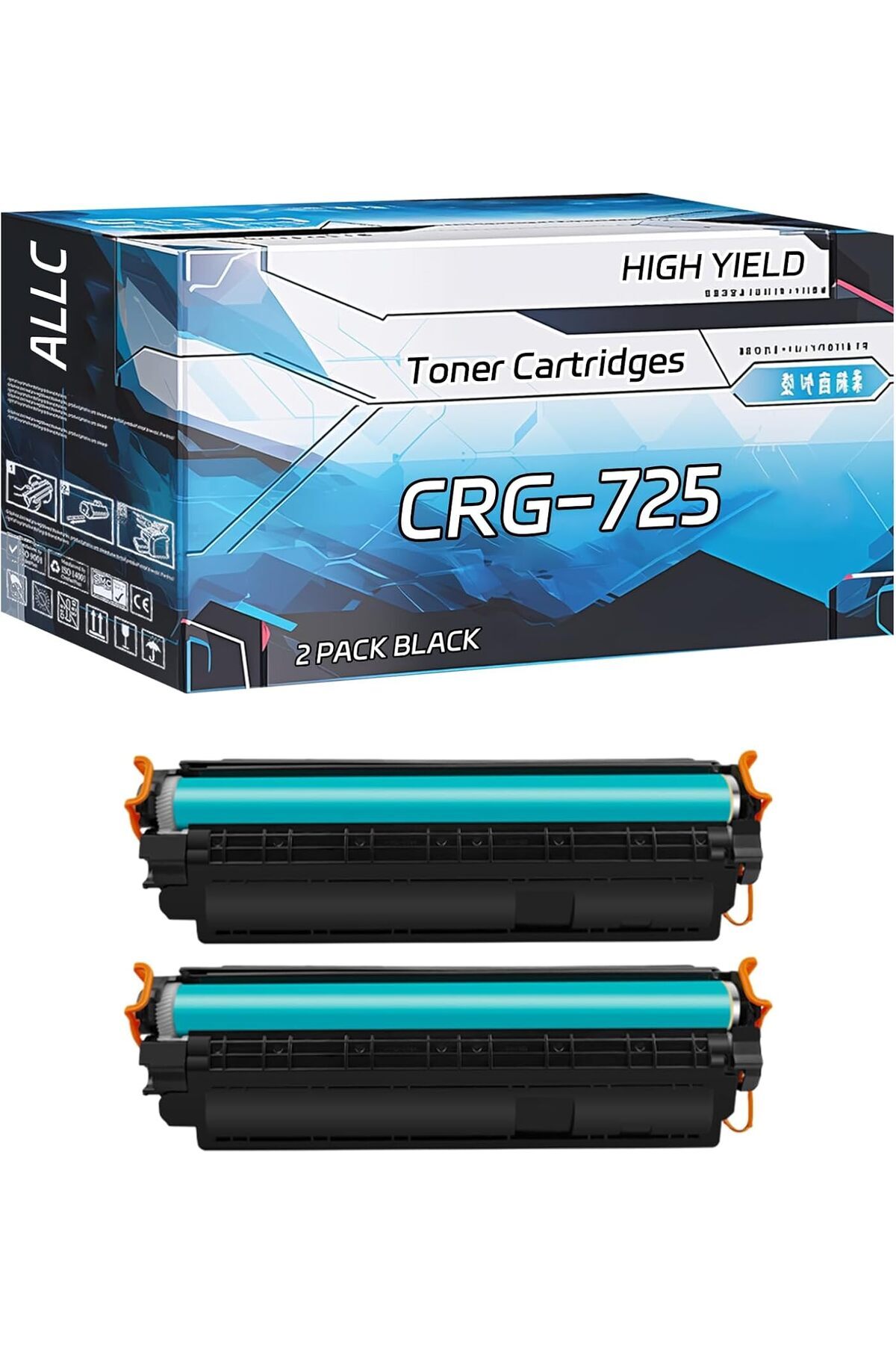 Canon CRG-725 Compatible Toner Cartridge 2-Pack for LBP6030B/W 6000 Printers