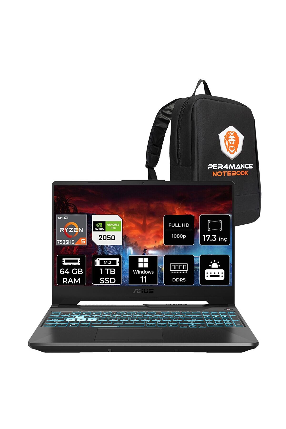 TUF Gaming A15 R5-7535HS 64GB 1TB SSD RTX2050/4GB 144Hz 15.6