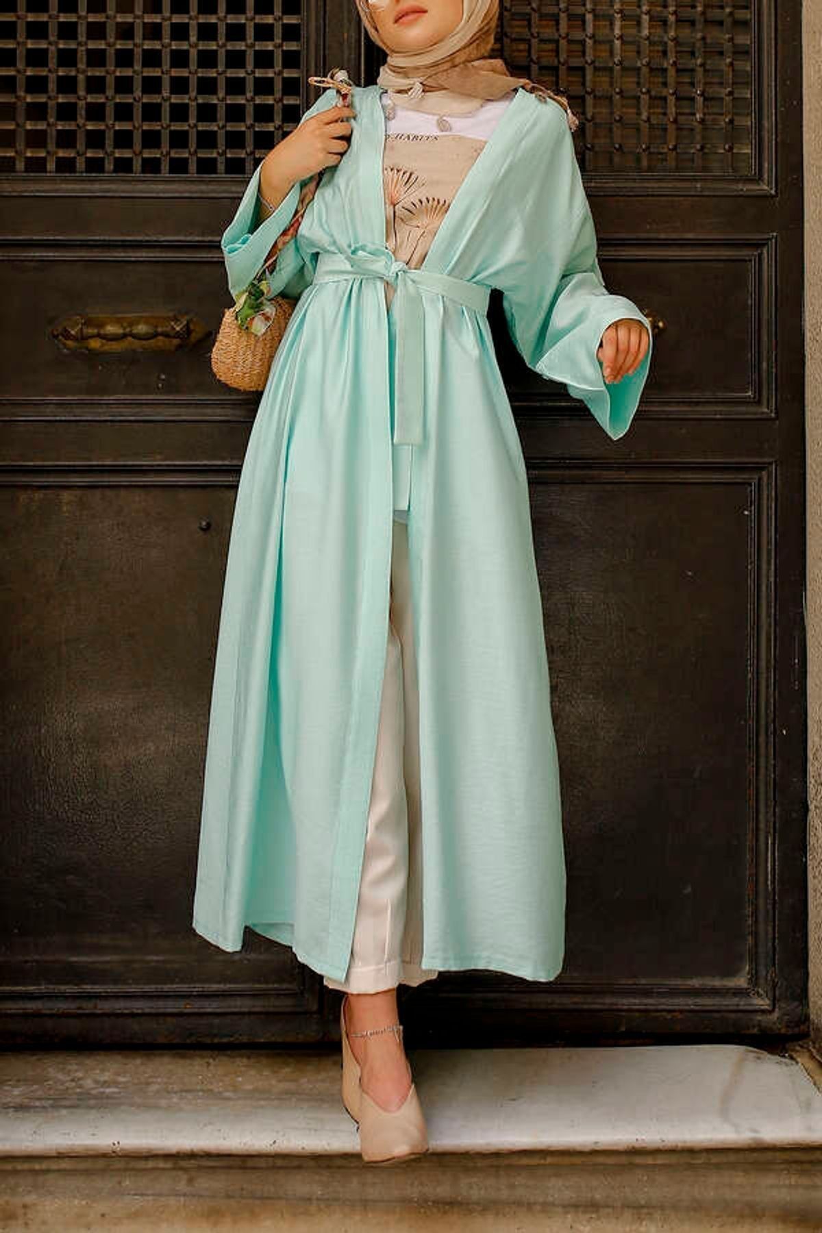 ESRA KEKÜLLÜOĞLU Rukiye Kimono-mint Yeşili