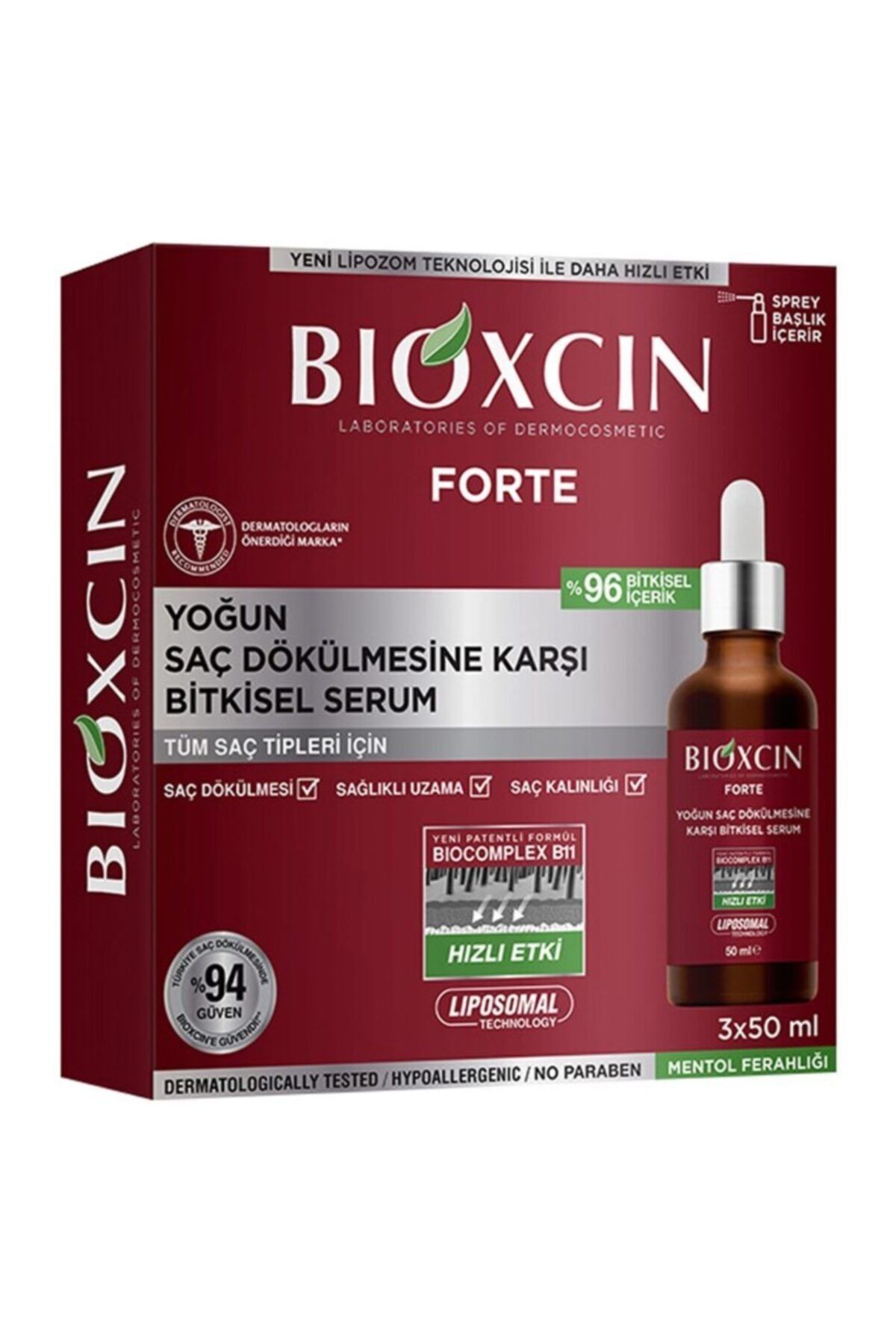 Bioxcin Forte Yoğun Dökülmeler Için Bitkisel Serum 3 X 50 Ml