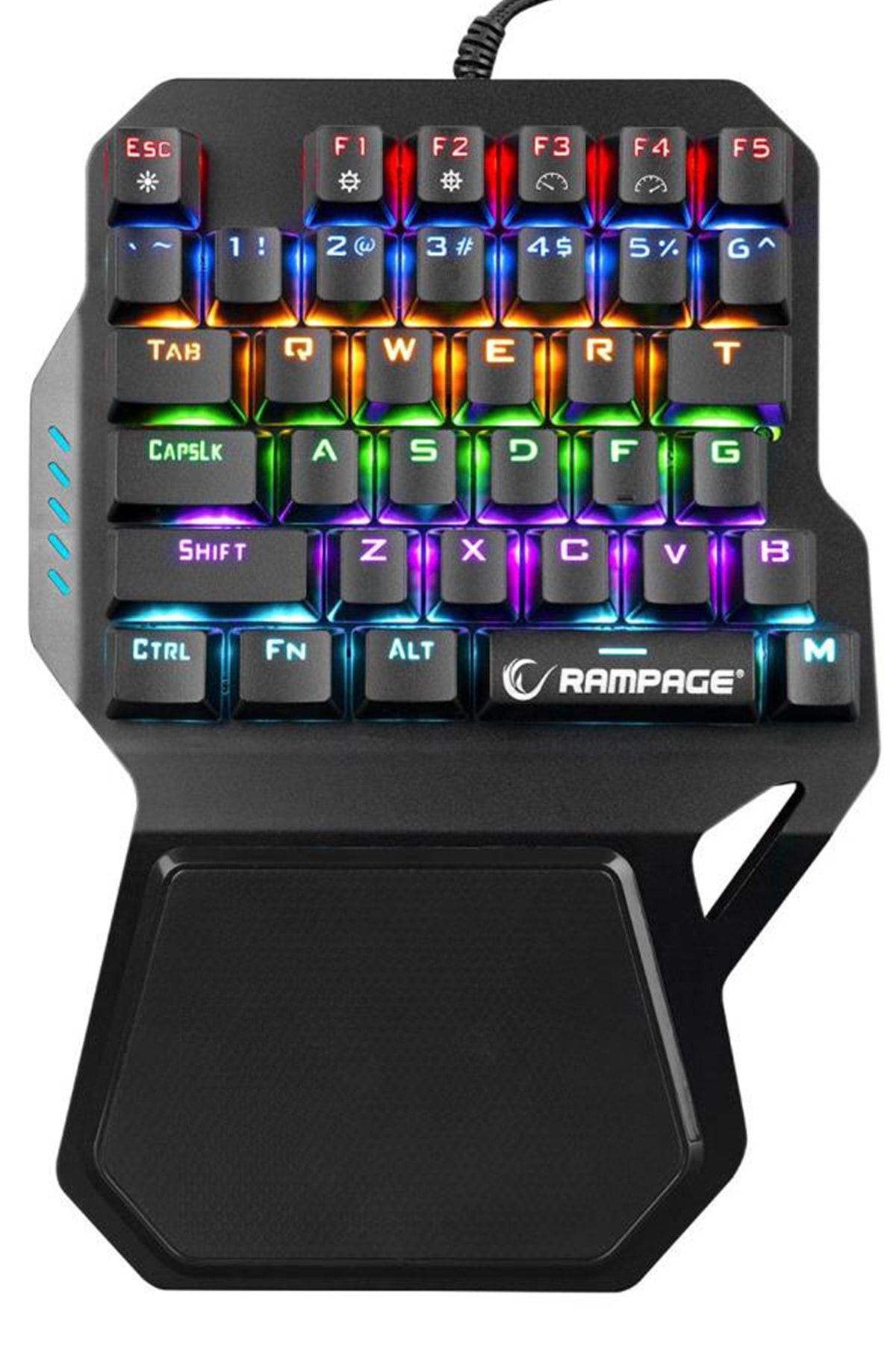 Rampage Kb-r77 Palm Usb Rainbow Backlight Outemu Red Switch Mekanik 36 Tuşlu Mini Gaming Oyuncu Klavyesi