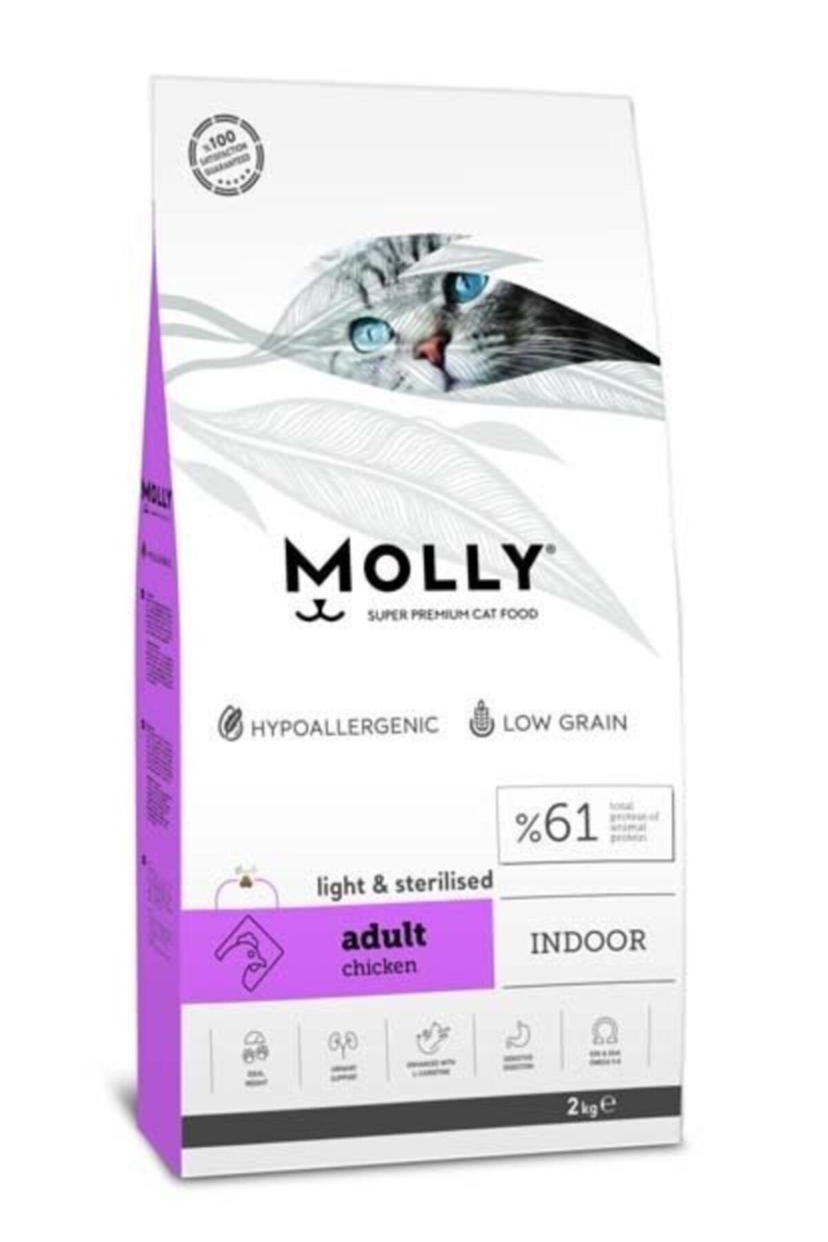Molly Düşük Tahıllı Hipoalerjenik Tavuklu Kısırlaştırılmış Yetişkin Kedi Maması 2 kg