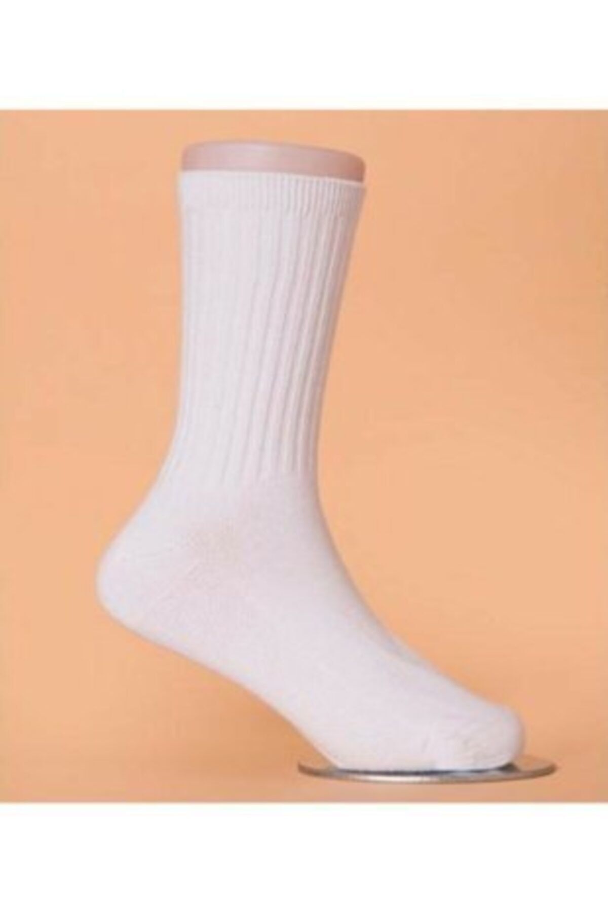 CKV CENTER 4 Çift Beyaz Spor Çorap Halısaha Günlük Giyim Antrenman Çorabı
