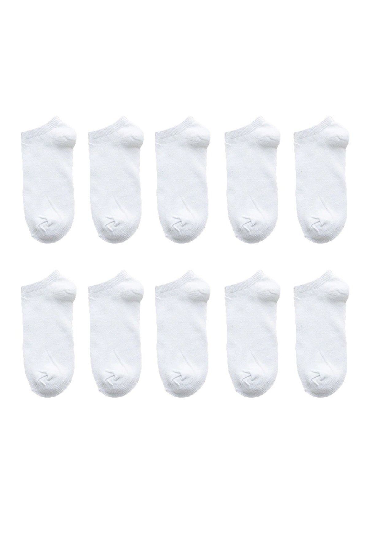 çorapmanya 10 Çift Pamuklu Erkek Krem Patik Çorap