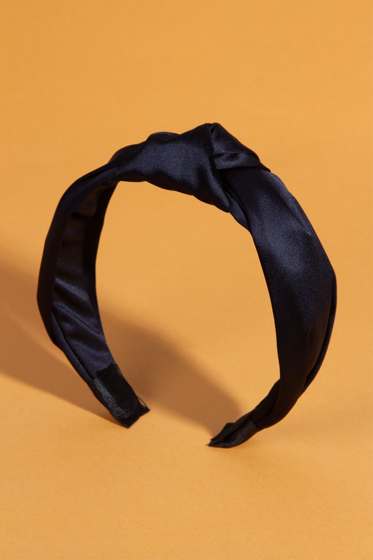 BAHELS Kadın Siyah Renk Saten Düğümlü Lüx Model Taç Saç Bandı