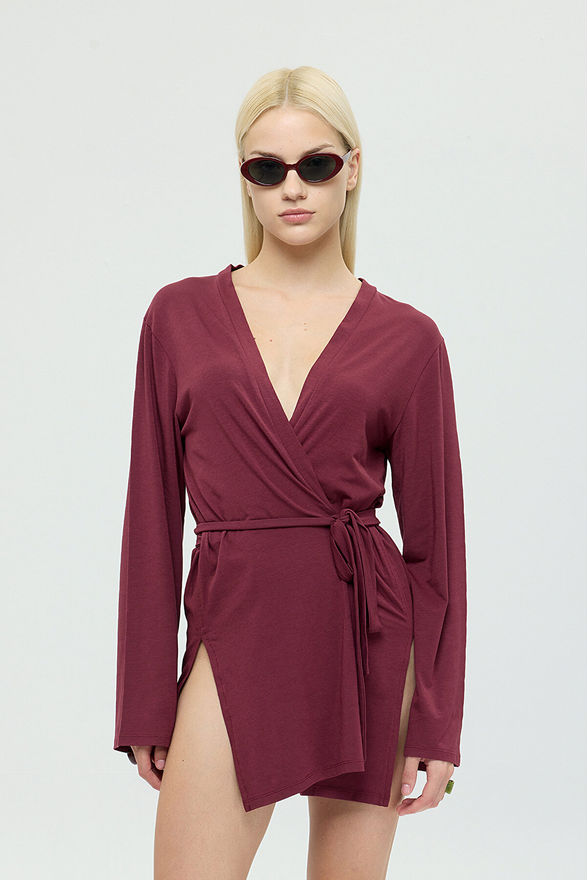 SHEISMONO Ultra Soft Zoe Kimono Bordo | Şıklı ve Konforlu Kimono