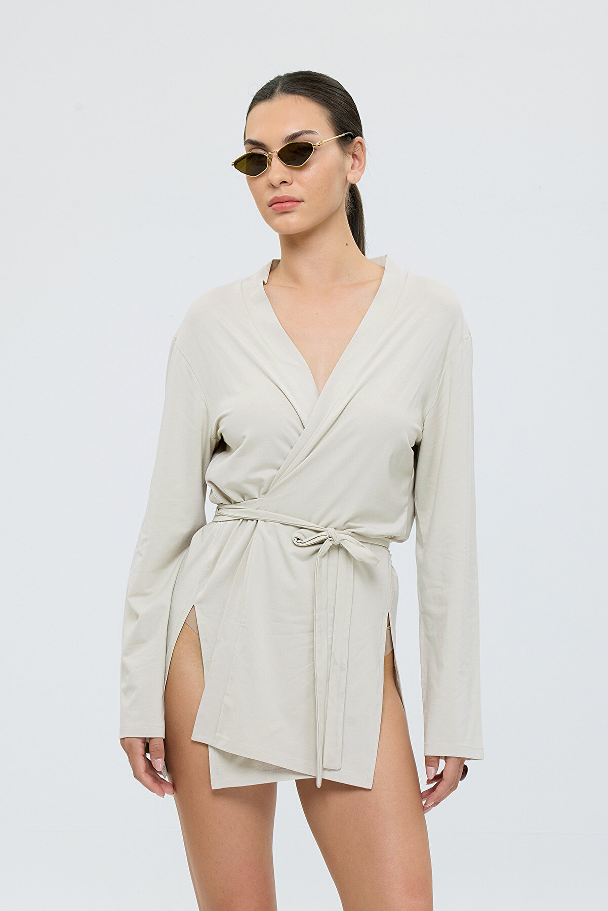 SHEISMONO Ultra Soft Zoe Kimono Bej - Üstün Konfor ve Şıklık