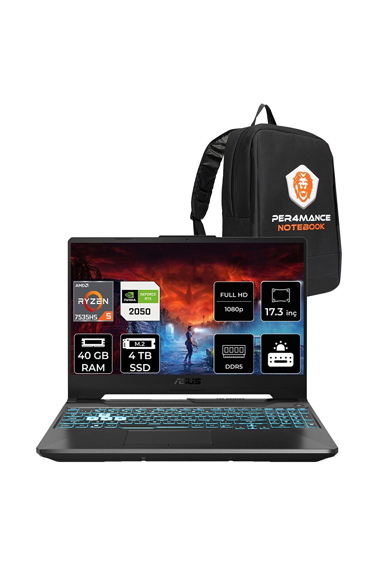 TUF Gaming A15 R5-7535HS 40GB 4TB SSD RTX2050/4GB 144Hz 15.6