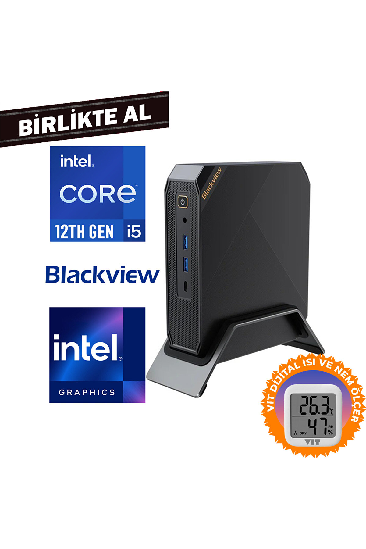 MP200 i5-12450H 32GB 1TB SSD Windows 11 Pro Mini PC 159 VIT Termometre MP200161I5 024