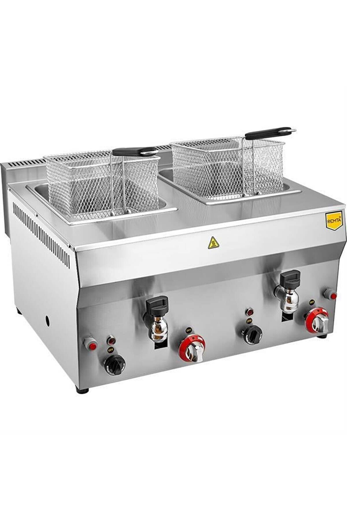 81758 lt Çiftli Tüplü Musluklu Fritöz (CE Belgeli)