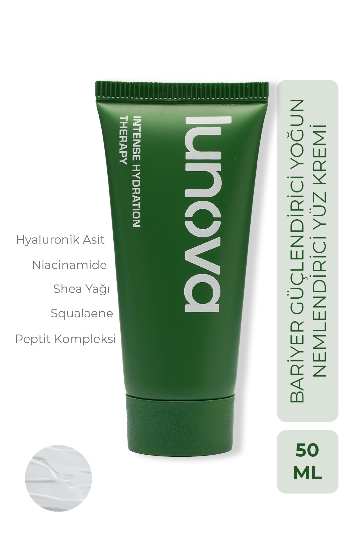 Lunova Yoğun Nemlendirici Su Bazlı Yüz Kremi | Peptit ve Hyaluronik Asit