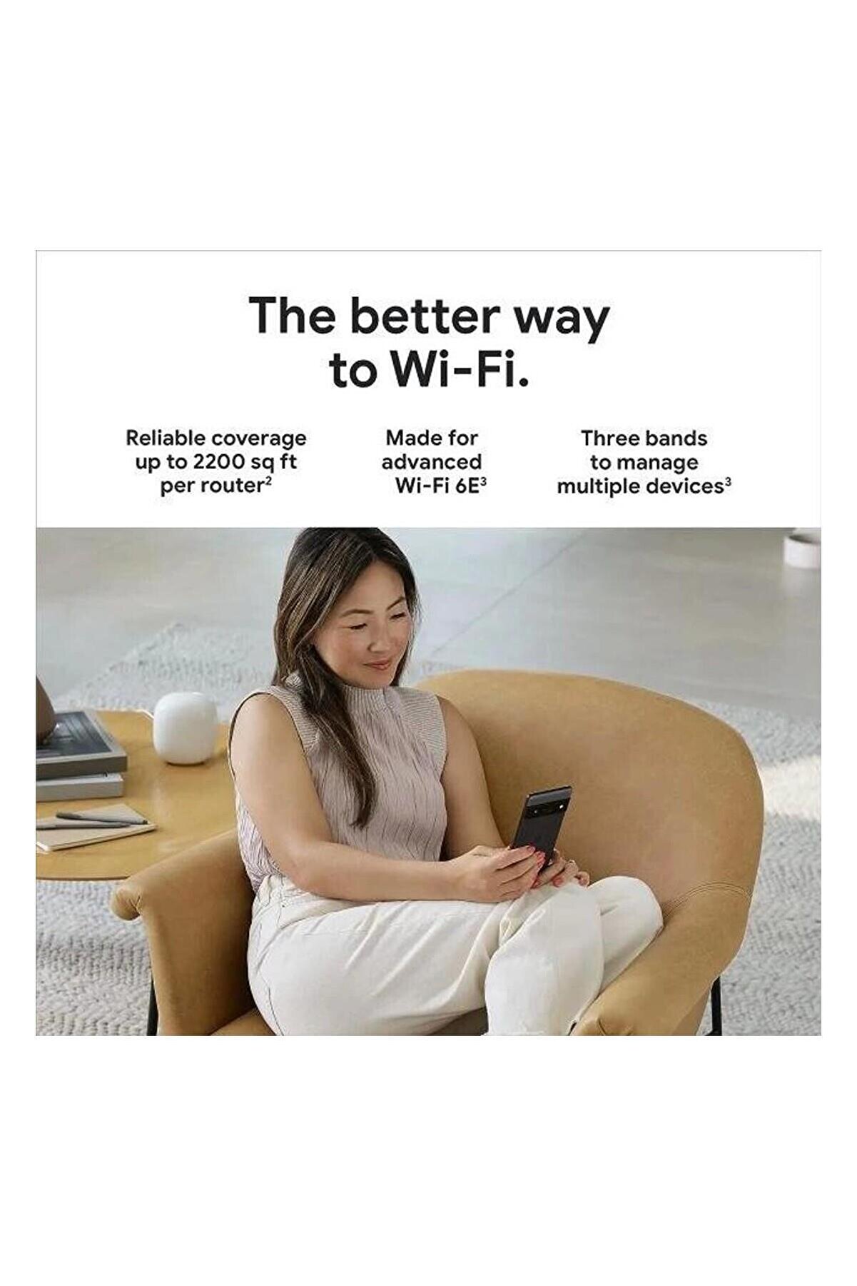 Google Nest Pro Wifi 6e Sistem 1 Paket Mavi