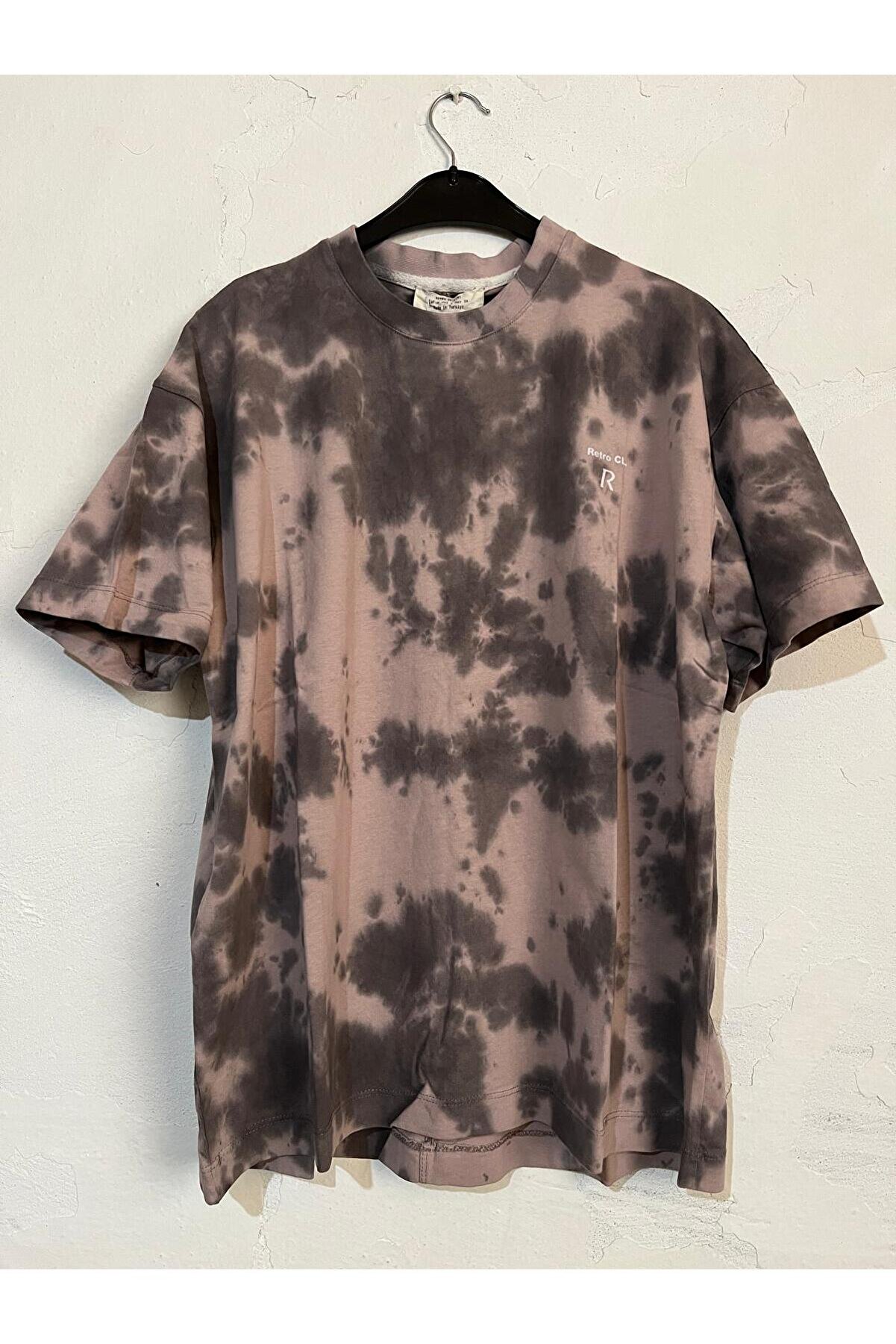 discountWORLD Unisex Batik Lekeli Tişört - Doğal ve Renkli Batik Stiller