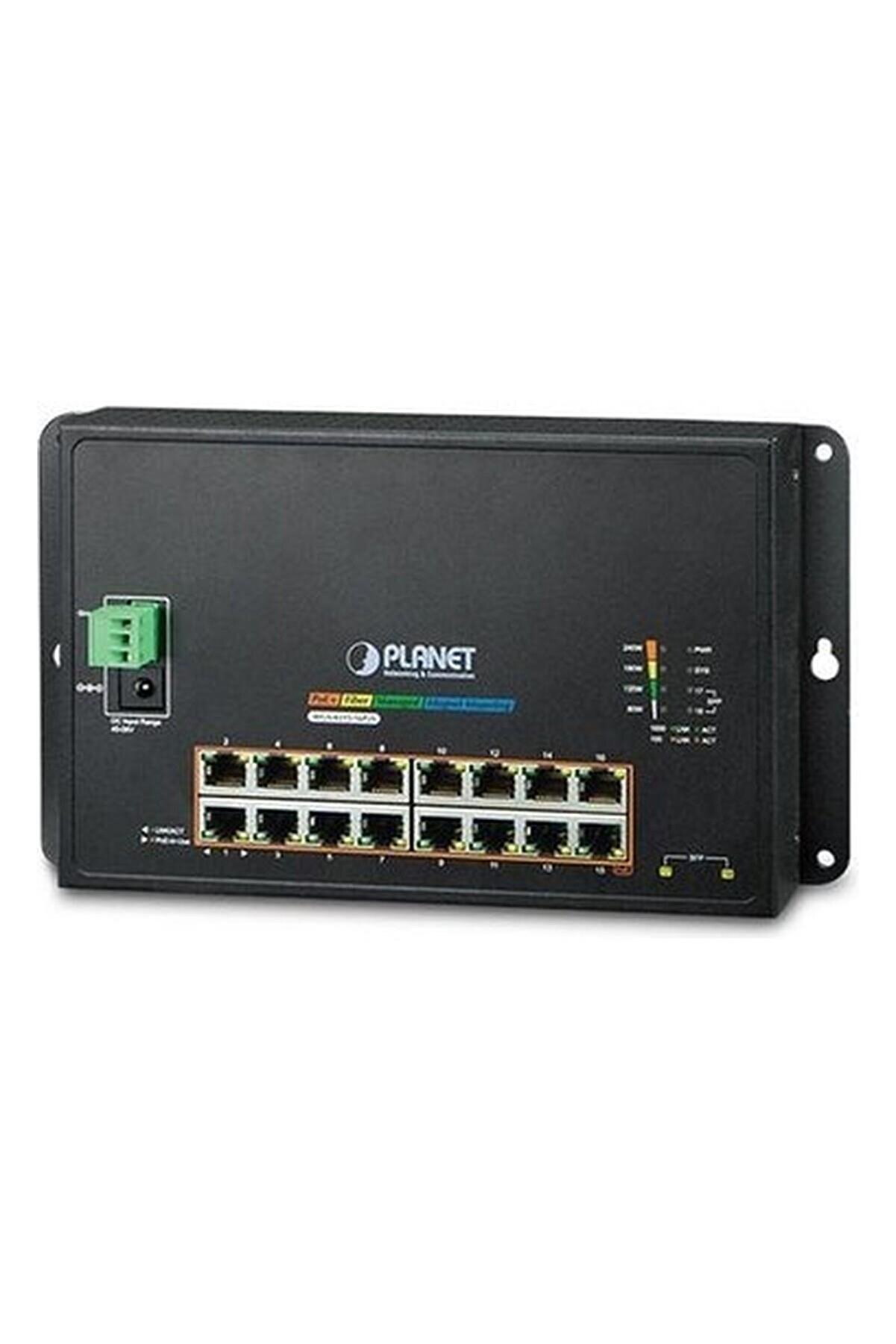 Endüstriyel Duvar Tip L2 Yönetilebilir Switch (Industrial 16-Port 10/100/1000T 802.3at PoE 157 2-Port