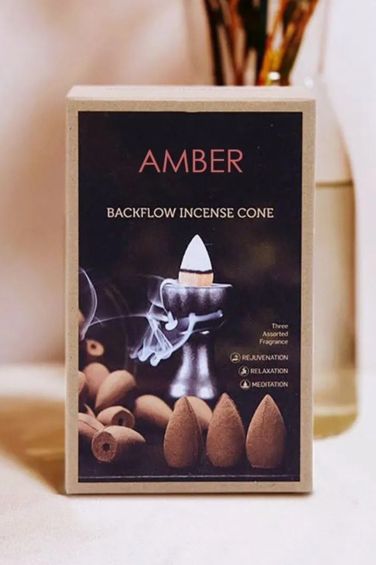 OrdoVeni Amber Kokulu Doğal Geri Akış Tütsüsü | Oda Kokusu | Şelale Tütsü