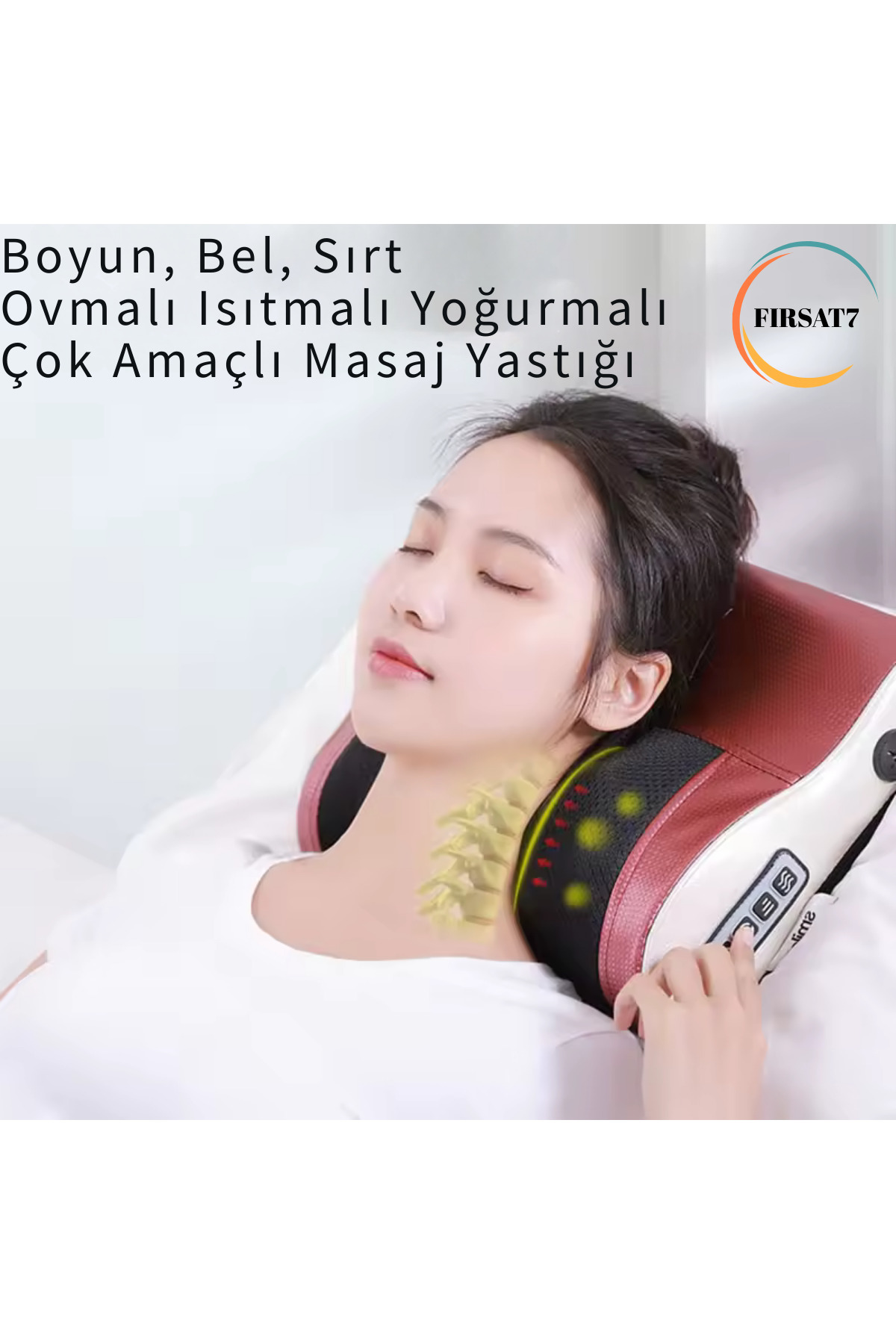 Fırsat7 Elektrikli Boyun Bel Sırt Ovmalı Isıtmalı Yoğurmalı Masaj Yastığı