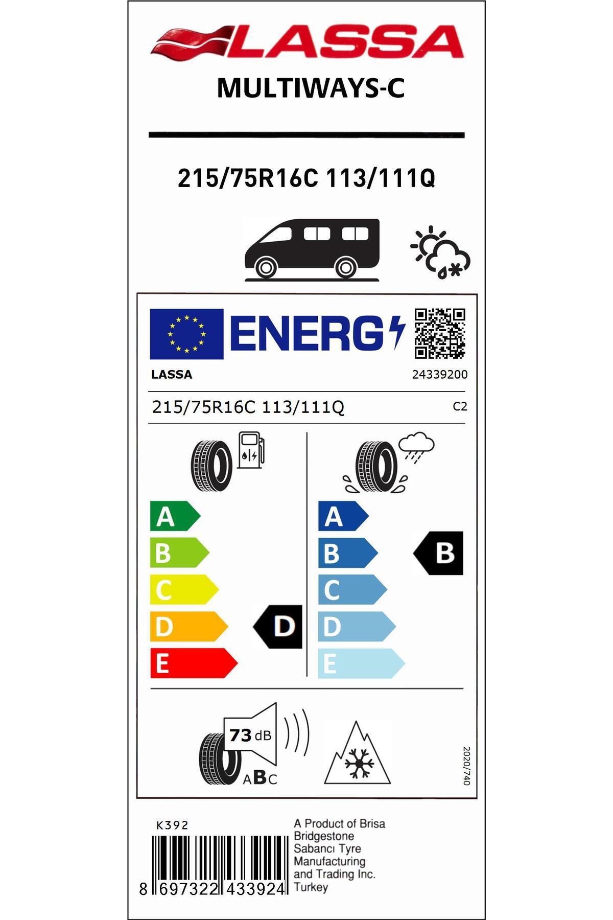 215/75R16C 113/111Q Multiways-C Oto 4 Mevsim Lastiği (Üretim165 2025)