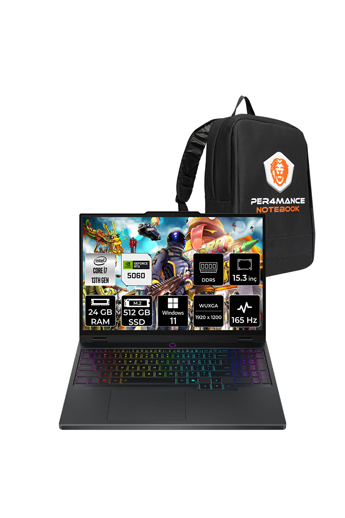 Legion 5 i7-13650HX 24GB 512GB SSD RTX5060/8GB 115W 165Hz WUXGA 15.3