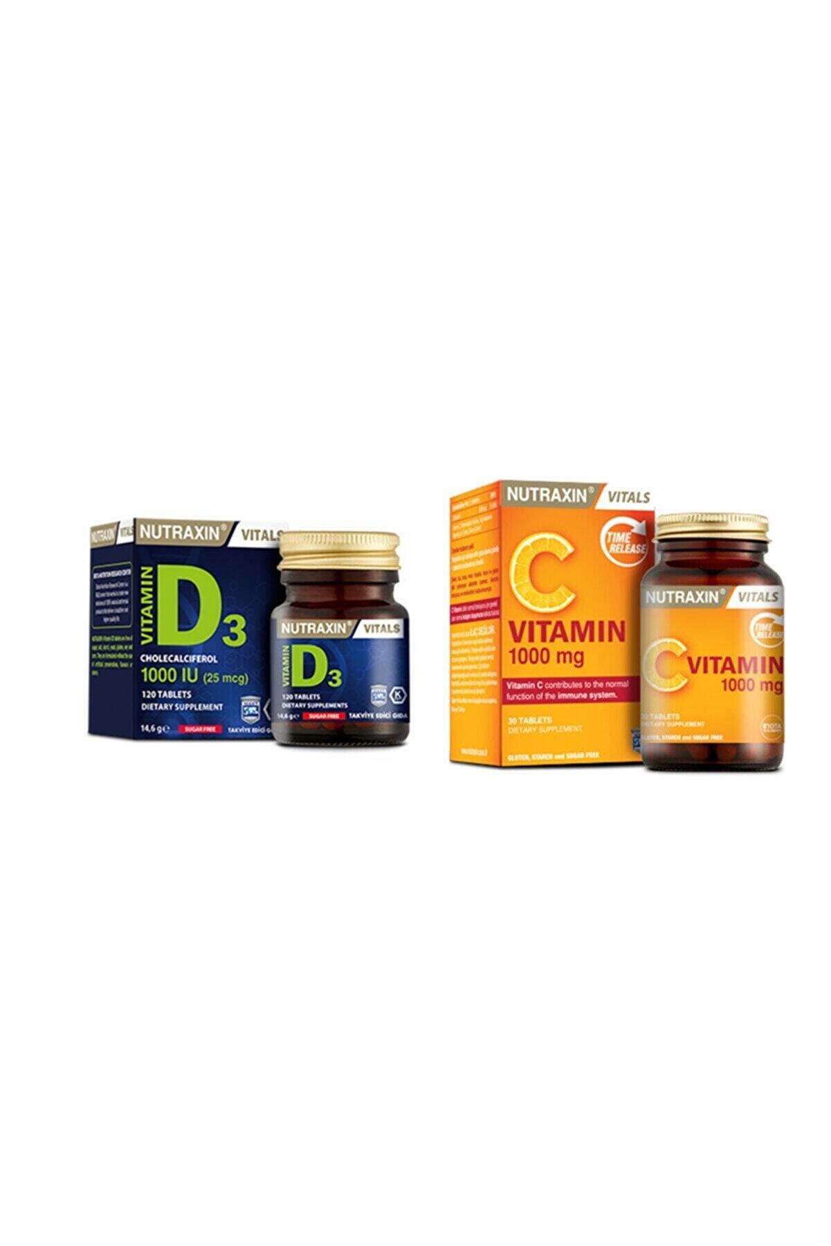 Nutraxin Vitamin D3 1000 120 Tablet & C Vitamini 1000 Mg 30tablet