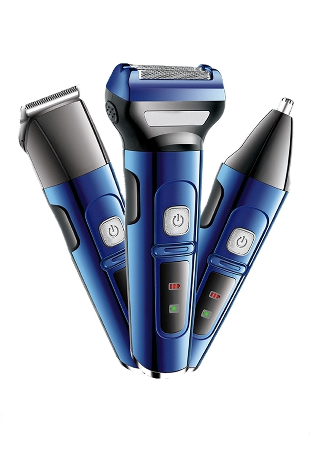 yopigo Blue 3in1 Tıraş Makinası Profesyonelleri Tercihi Erkek Bakım Seti Günlük Sakal Saç Traş Kulak Burun