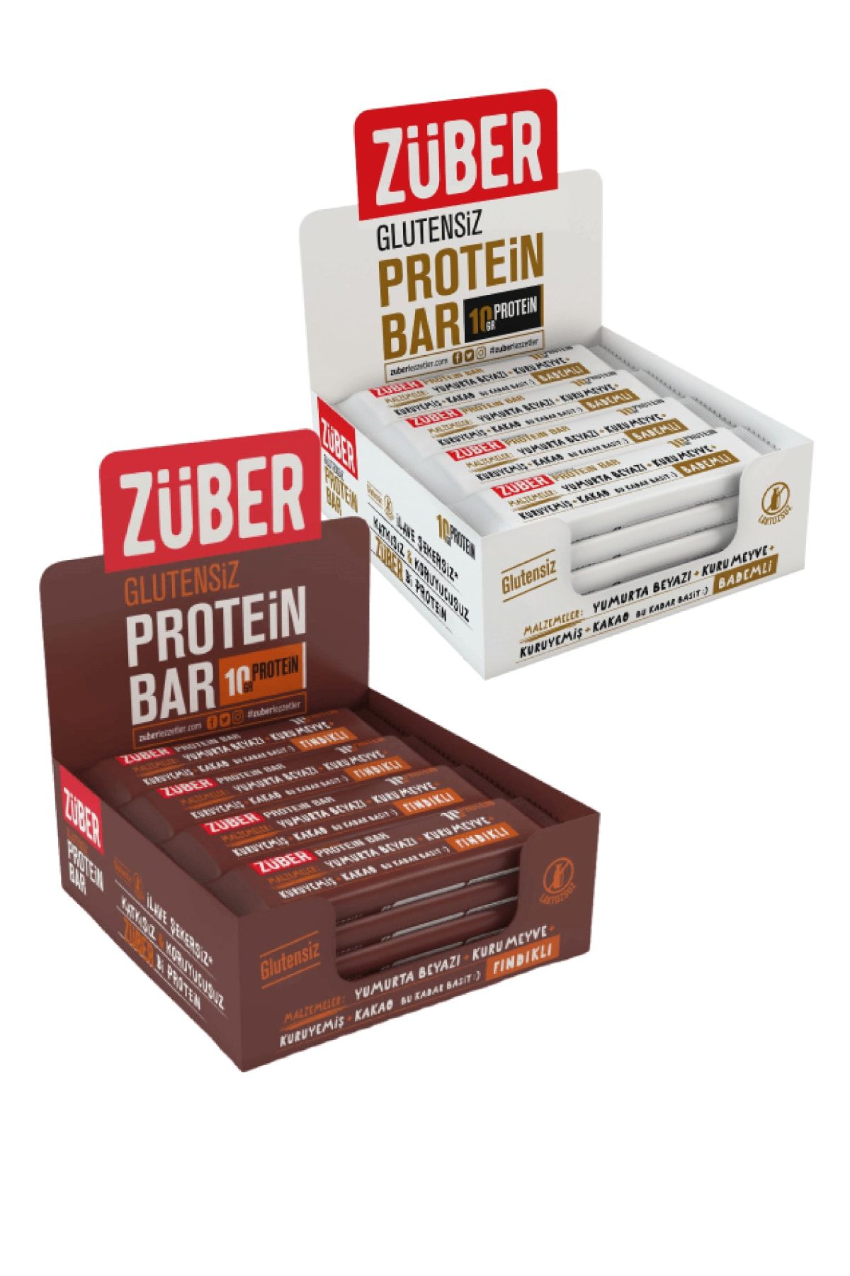 Züber Bademli Ve Fındıklı Protein Barı 35 gr X 24 Adet Glutensiz Doğal Lifli Bar