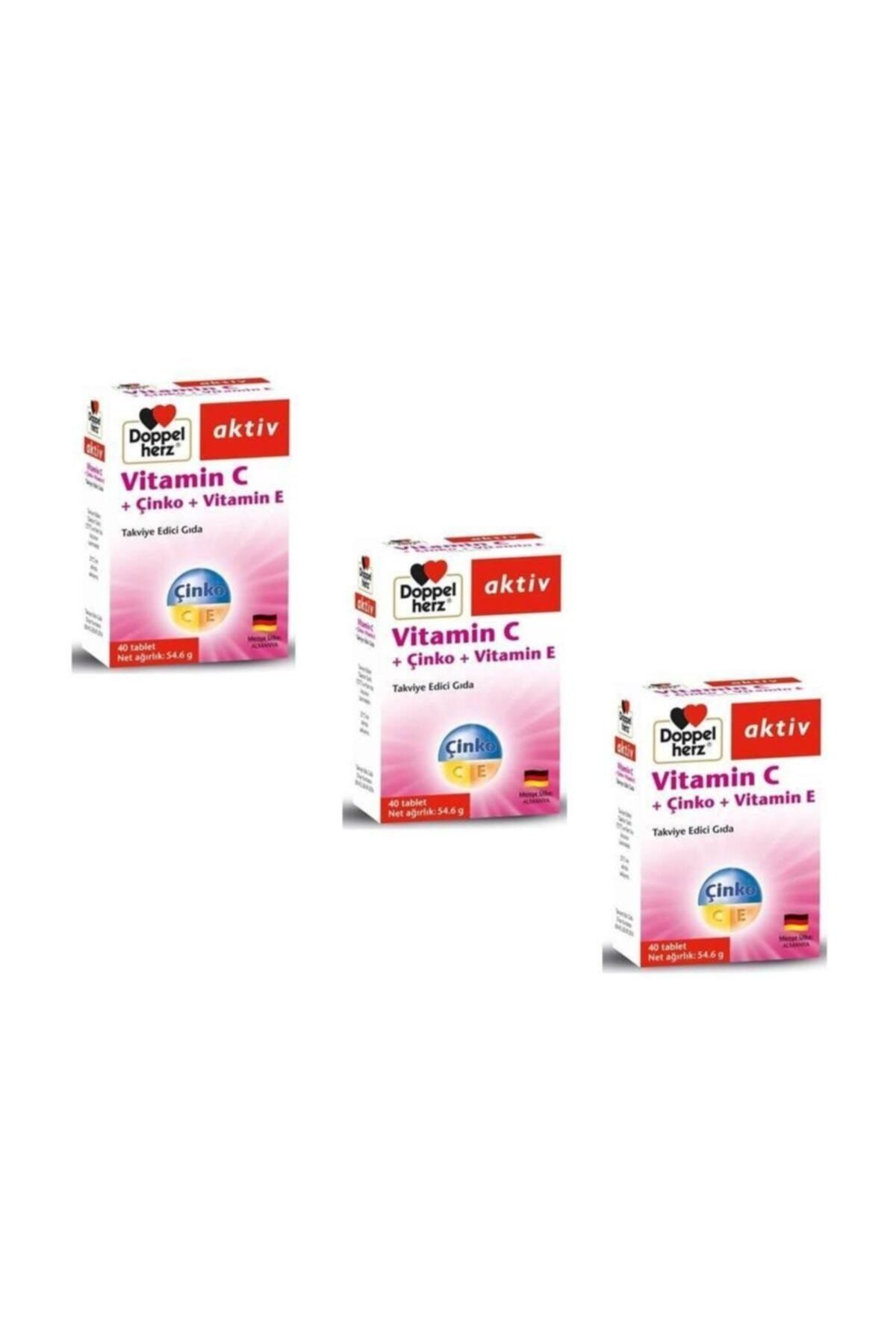 4moms Doppelherz Aktiv Vitamin C + Çinko + Vitamin E 40 Tablet 3'lü Pa