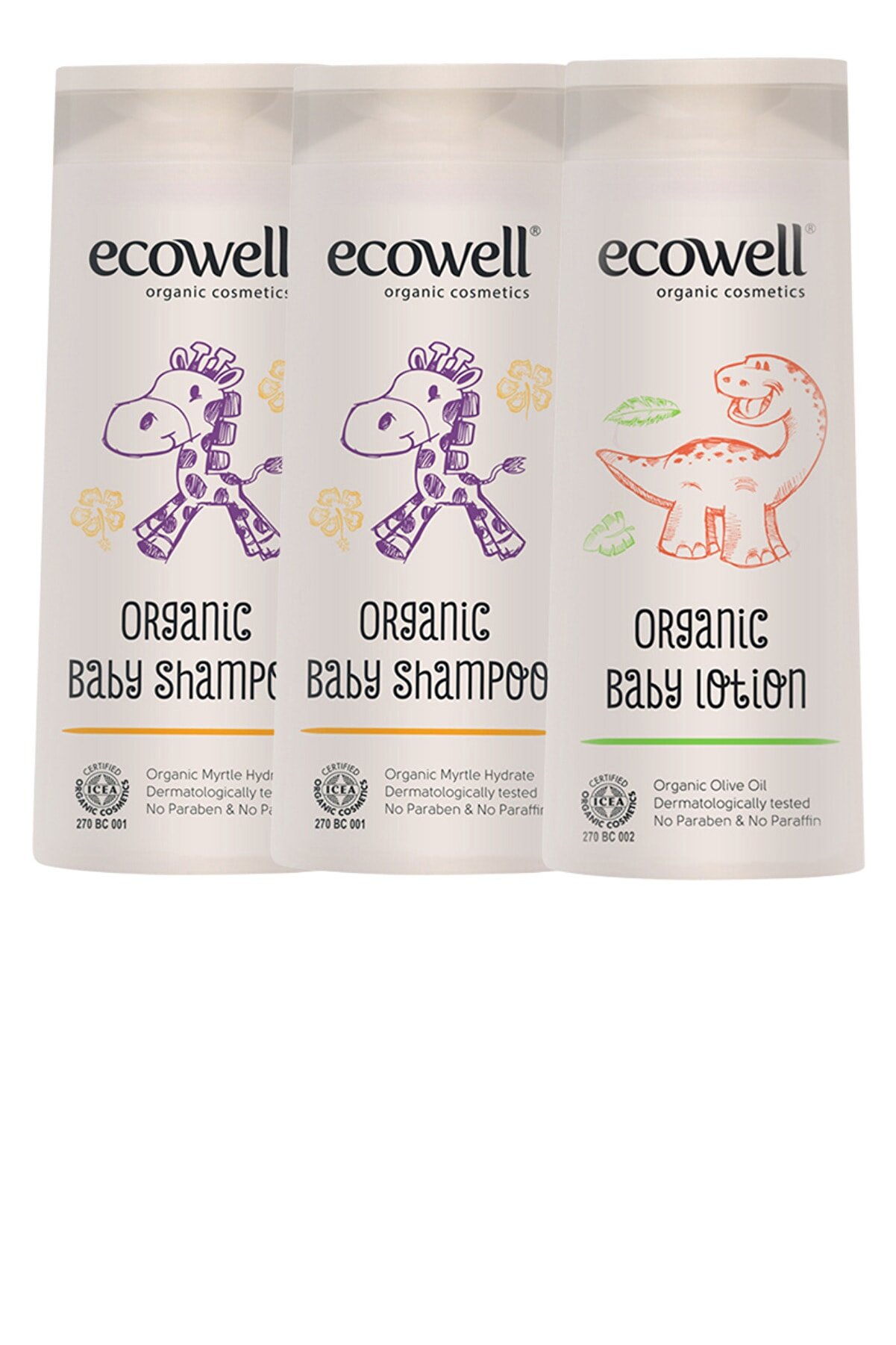 Ecowell Organik Bebek Şampuanı 2 Adet + Bebe Losyonu