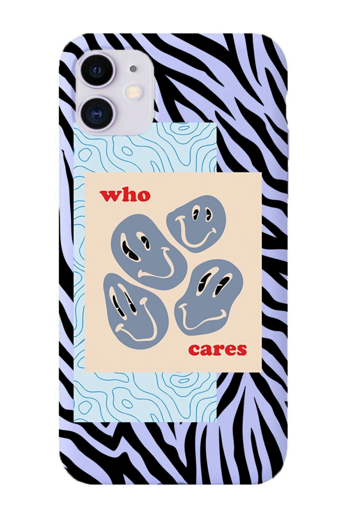 Gritty Iphone 12 Mini Uyumlu Zebra Who Cares Desenli Premium Lansman Kılıf