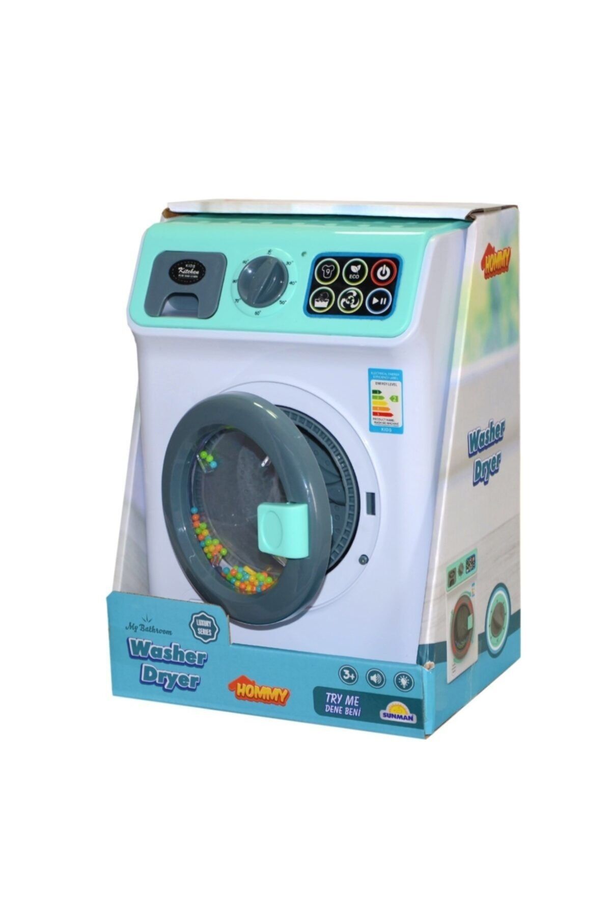 SAZE 03009 Hommy Sesli Ve Işıklı Yeşil Çamaşır Makinesi