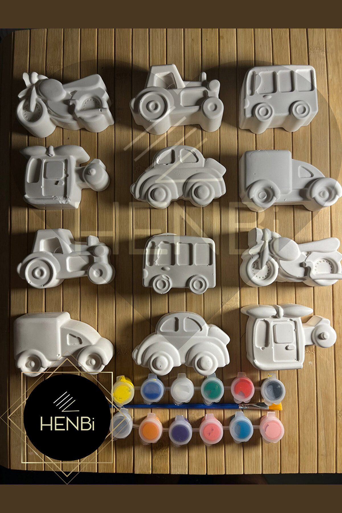 HENBi 12 Adet XXL Taş Boyama Araç Seti Çocuk Gelişimi Boyama Aksesuarı