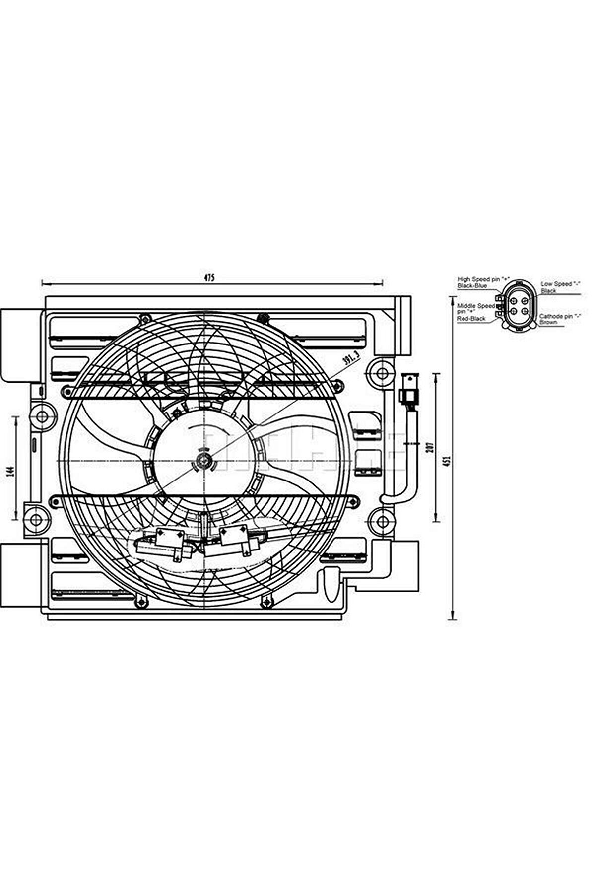 KOMPLE FAN 4KUTUPLU 400 W BMW E39 M51 M57 M62 1995 98 GNZRZ
