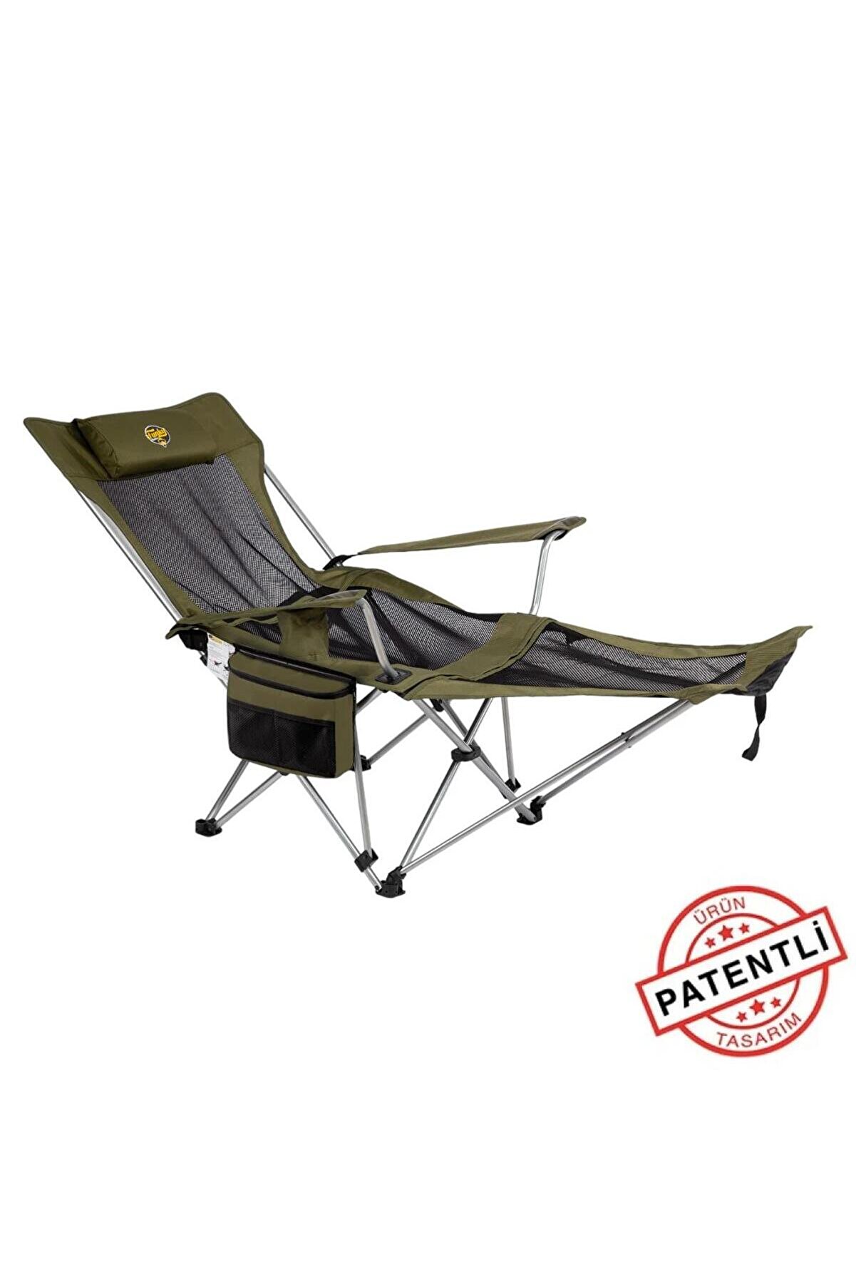 Funky Chairs Lazy 3 Plus Kamp Sandalyesi, Haki - Kamp Mobilyaları